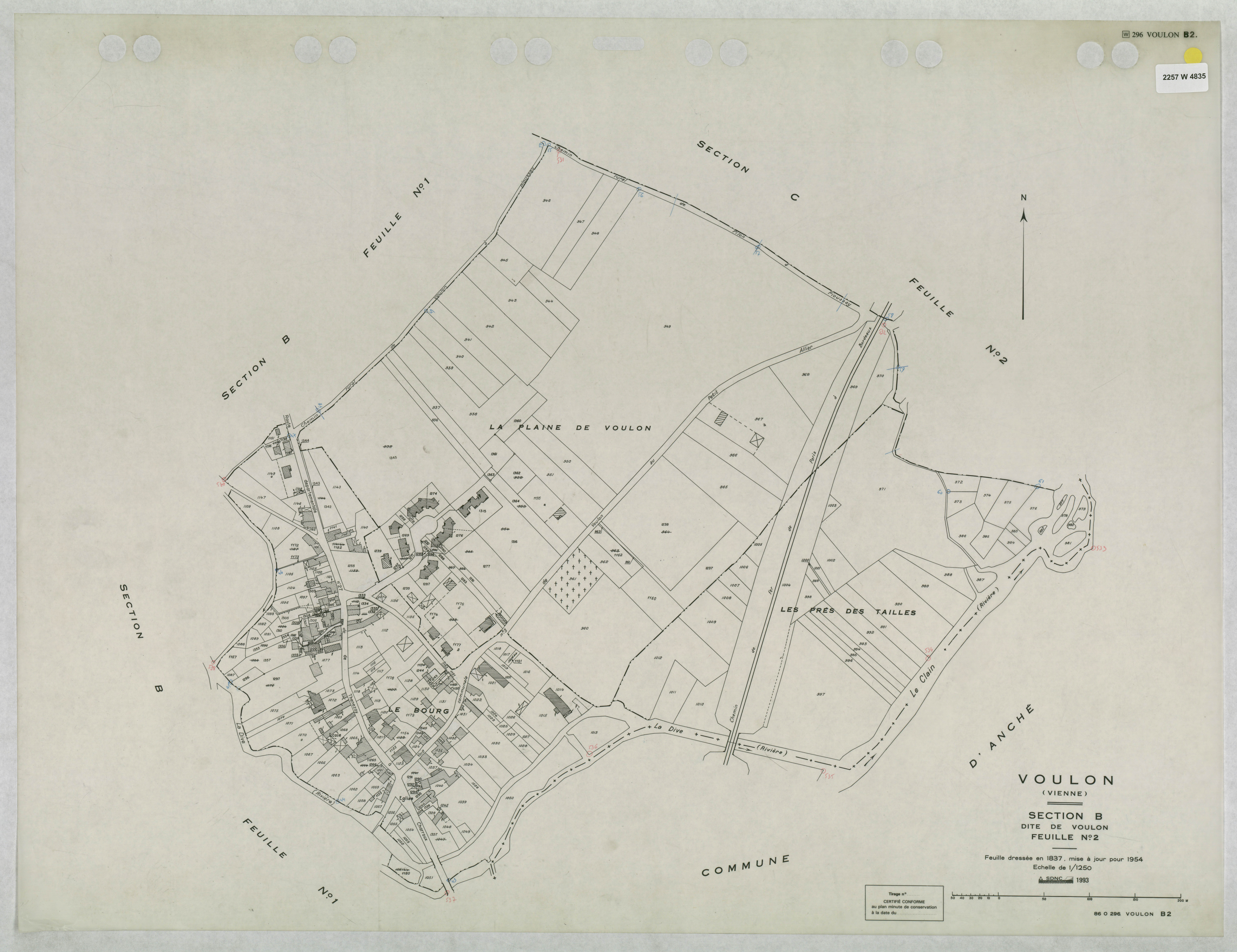 Voulon - FRAD086_cadastre Plans mis à jour