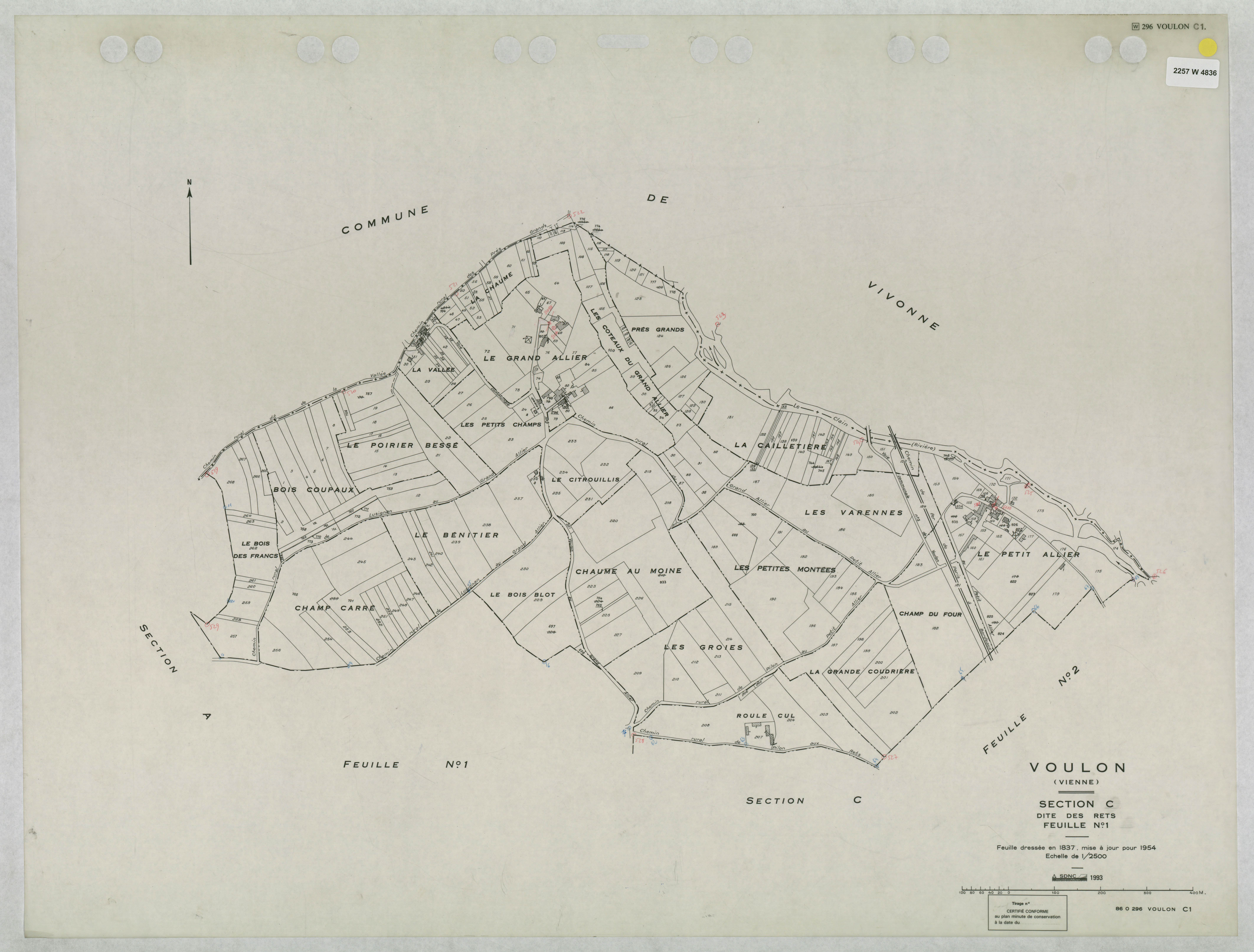 Voulon - FRAD086_cadastre Plans mis à jour