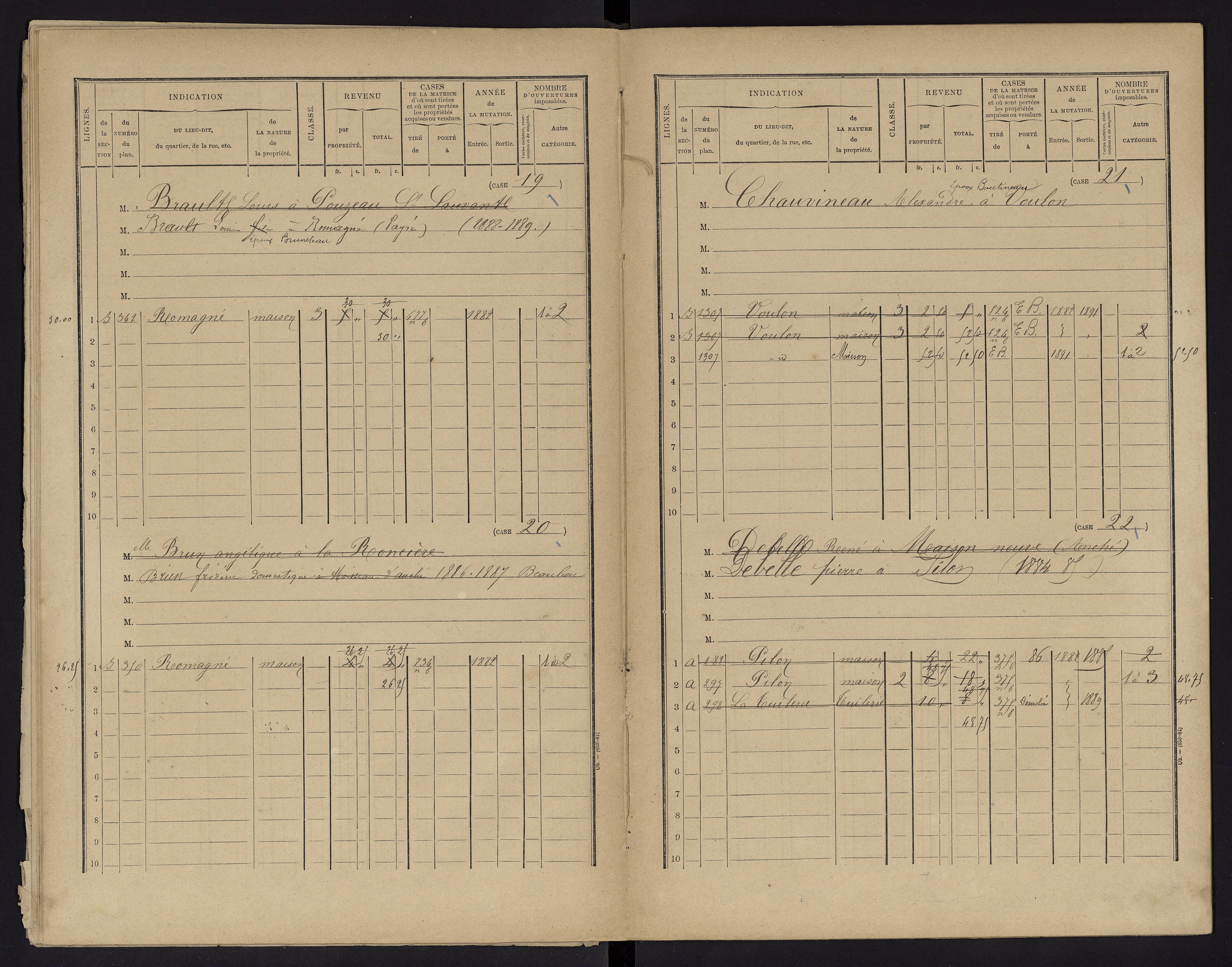 Voulon - FRAD086_cadastre Cases 1-154.