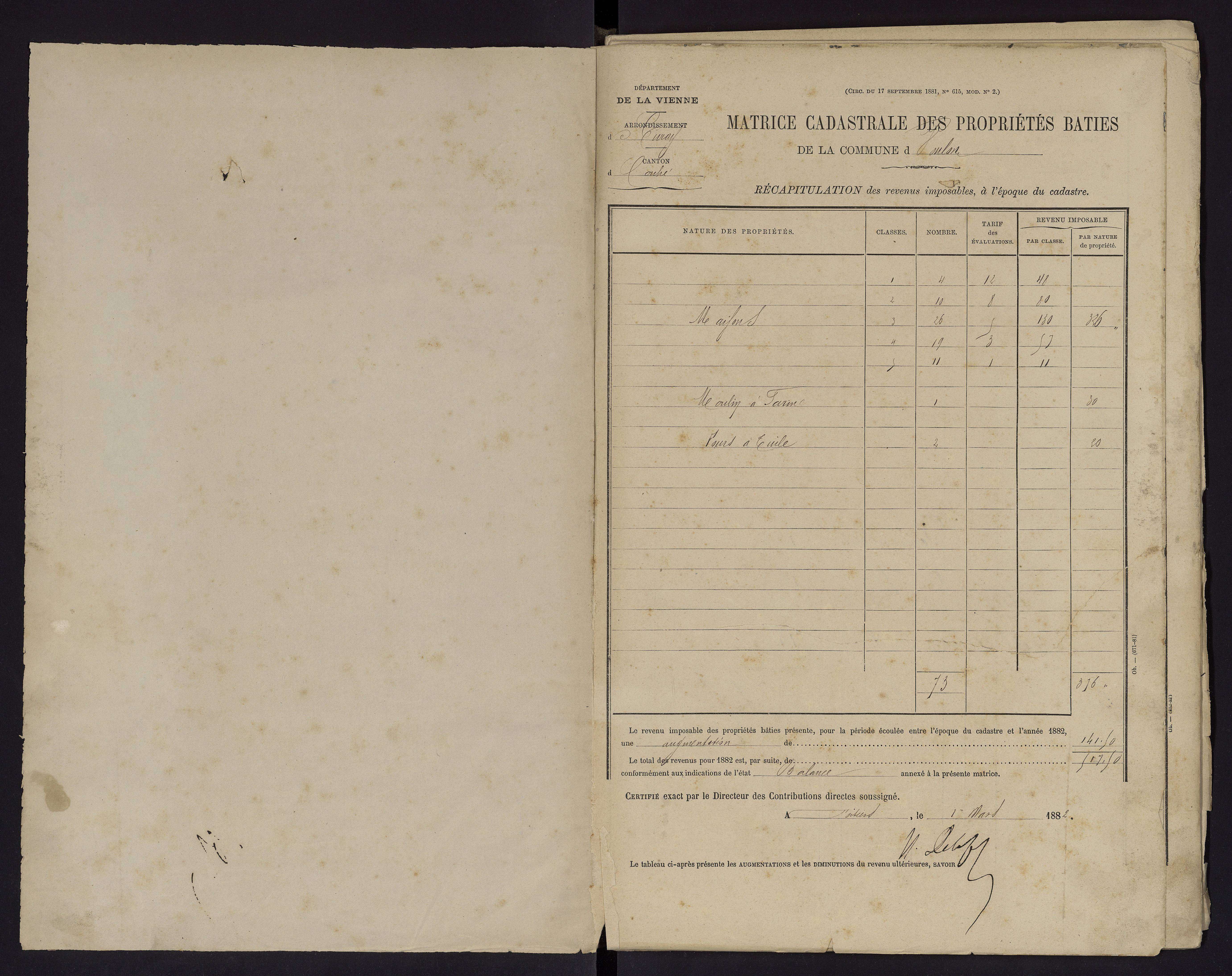 Voulon - FRAD086_cadastre Cases 1-154.