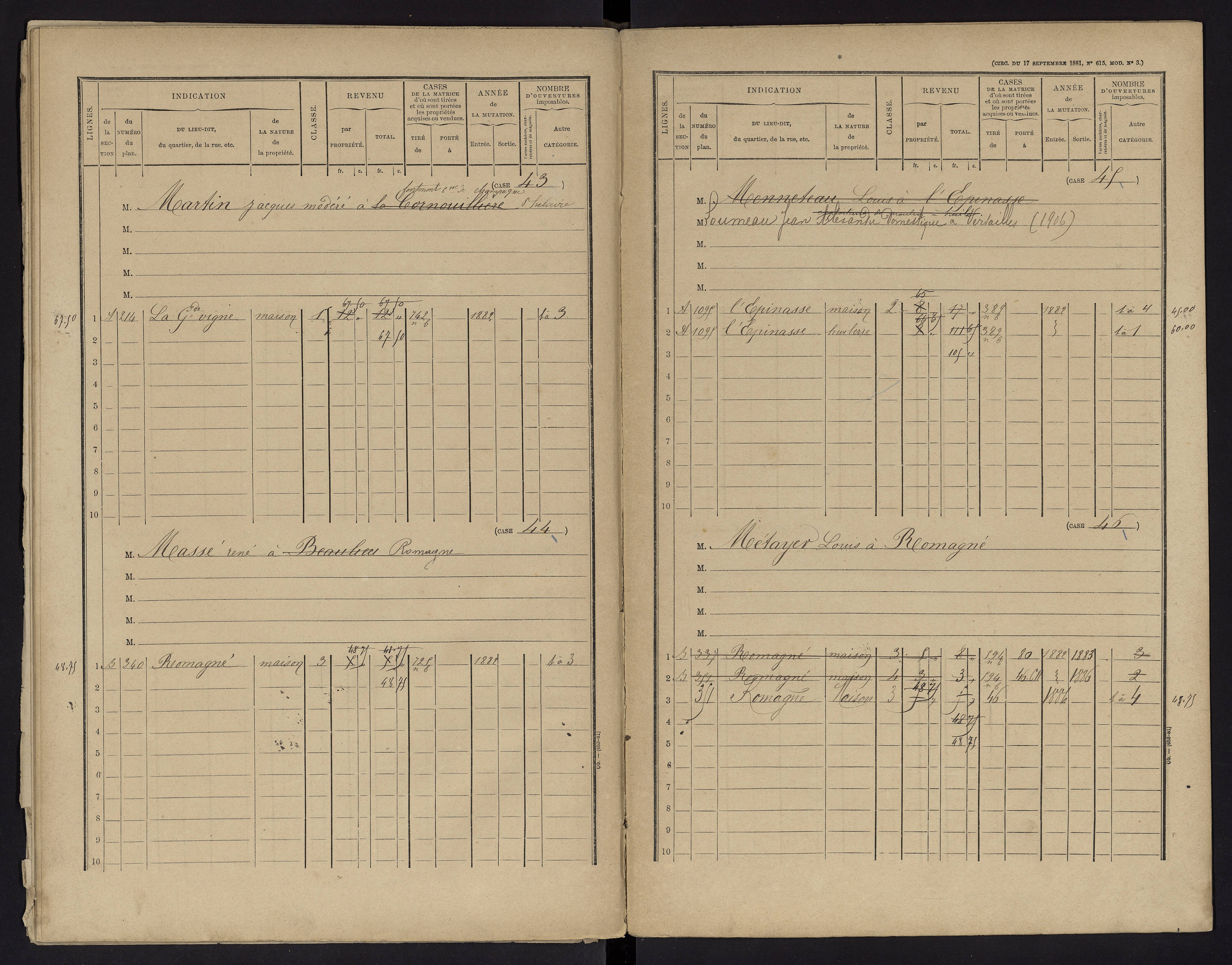 Voulon - FRAD086_cadastre Cases 1-154.