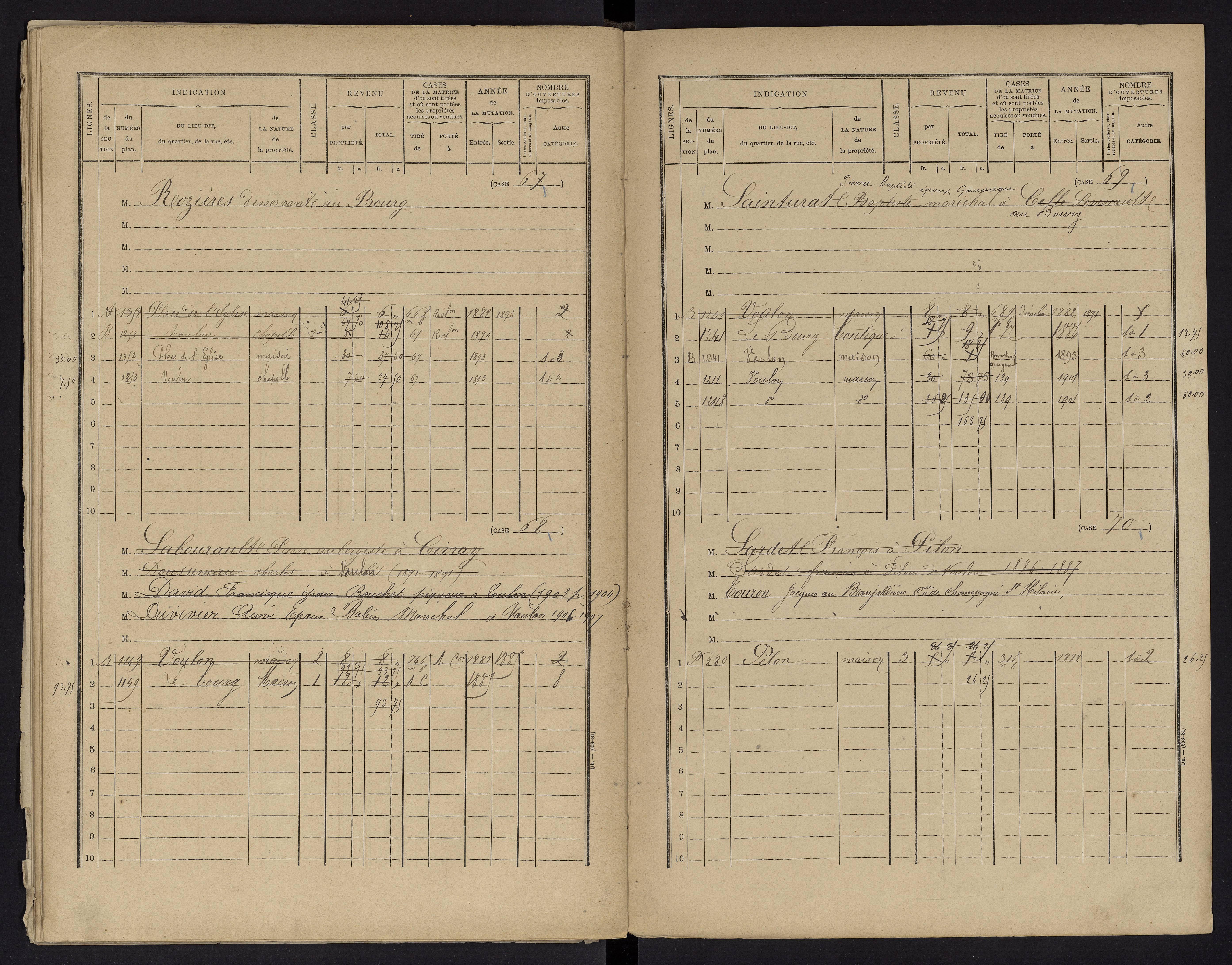 Voulon - FRAD086_cadastre Cases 1-154.