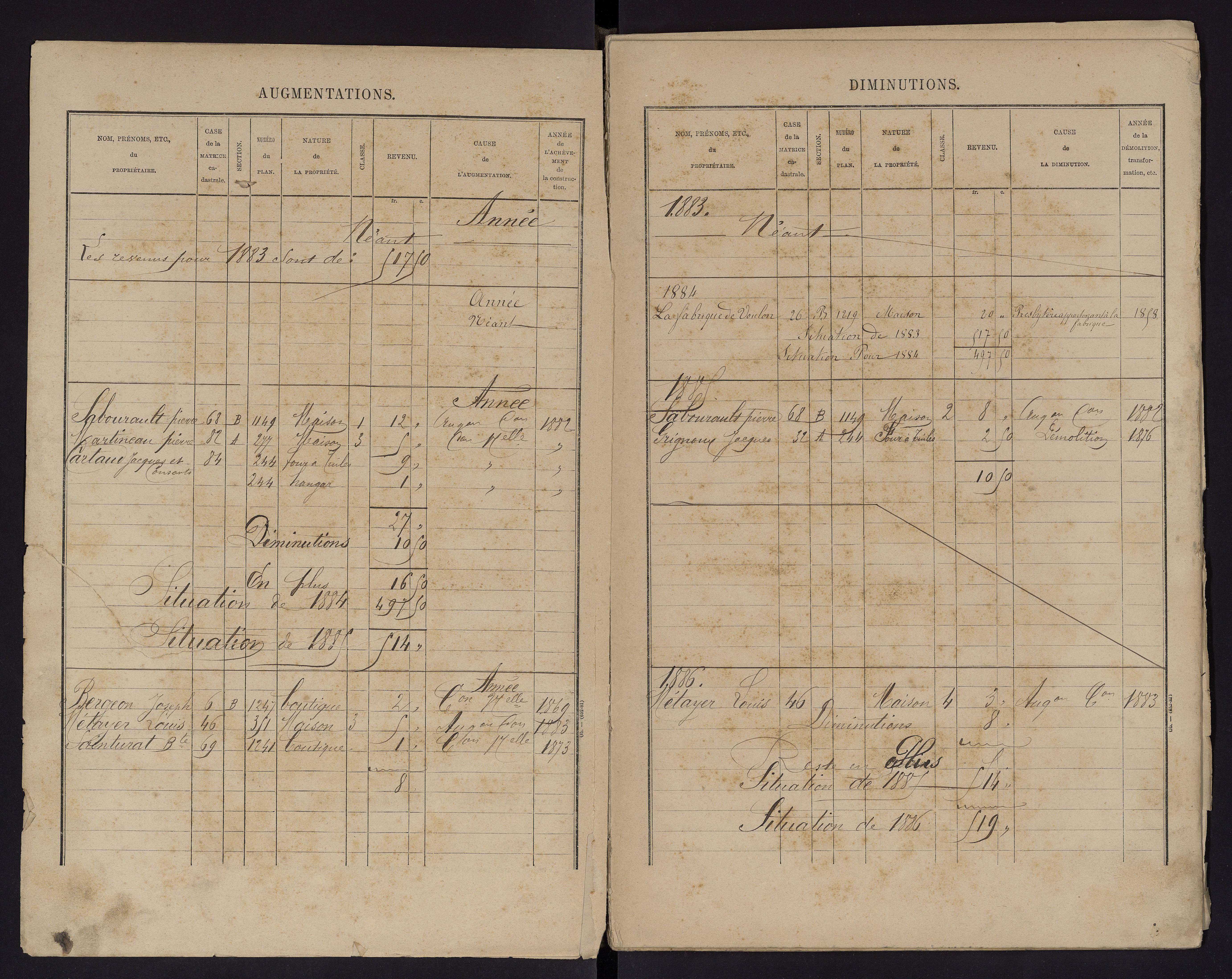 Voulon - FRAD086_cadastre Cases 1-154.