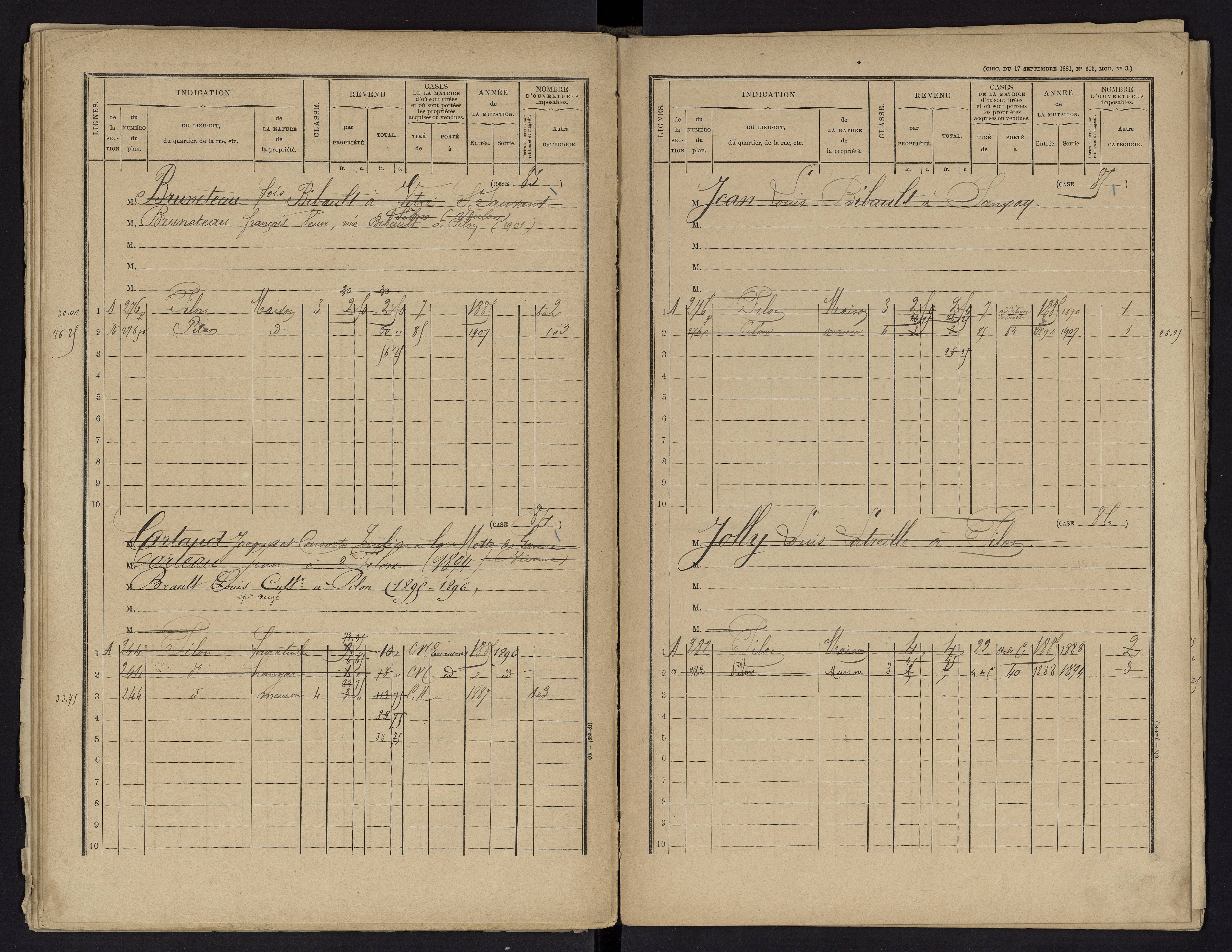 Voulon - FRAD086_cadastre Cases 1-154.