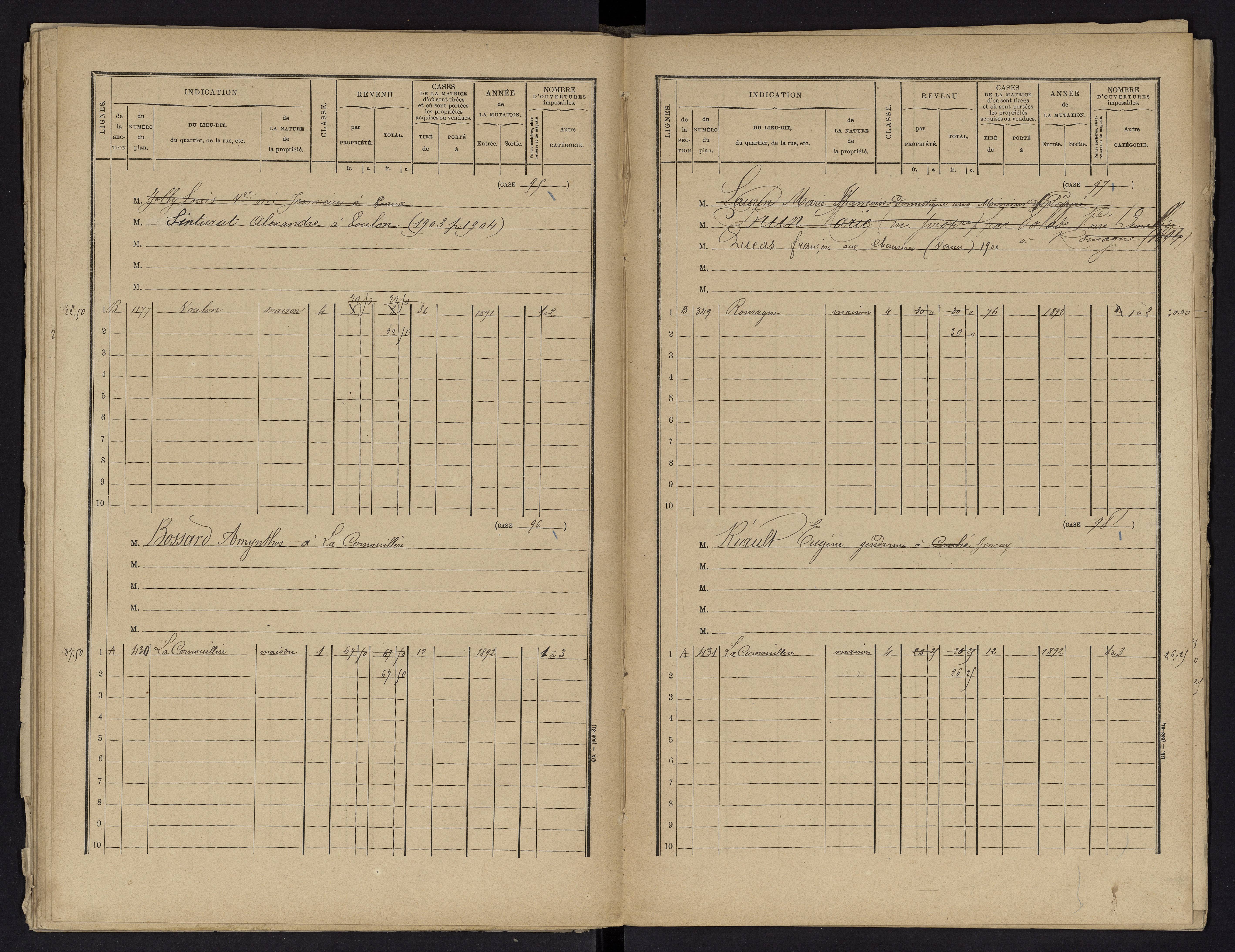 Voulon - FRAD086_cadastre Cases 1-154.