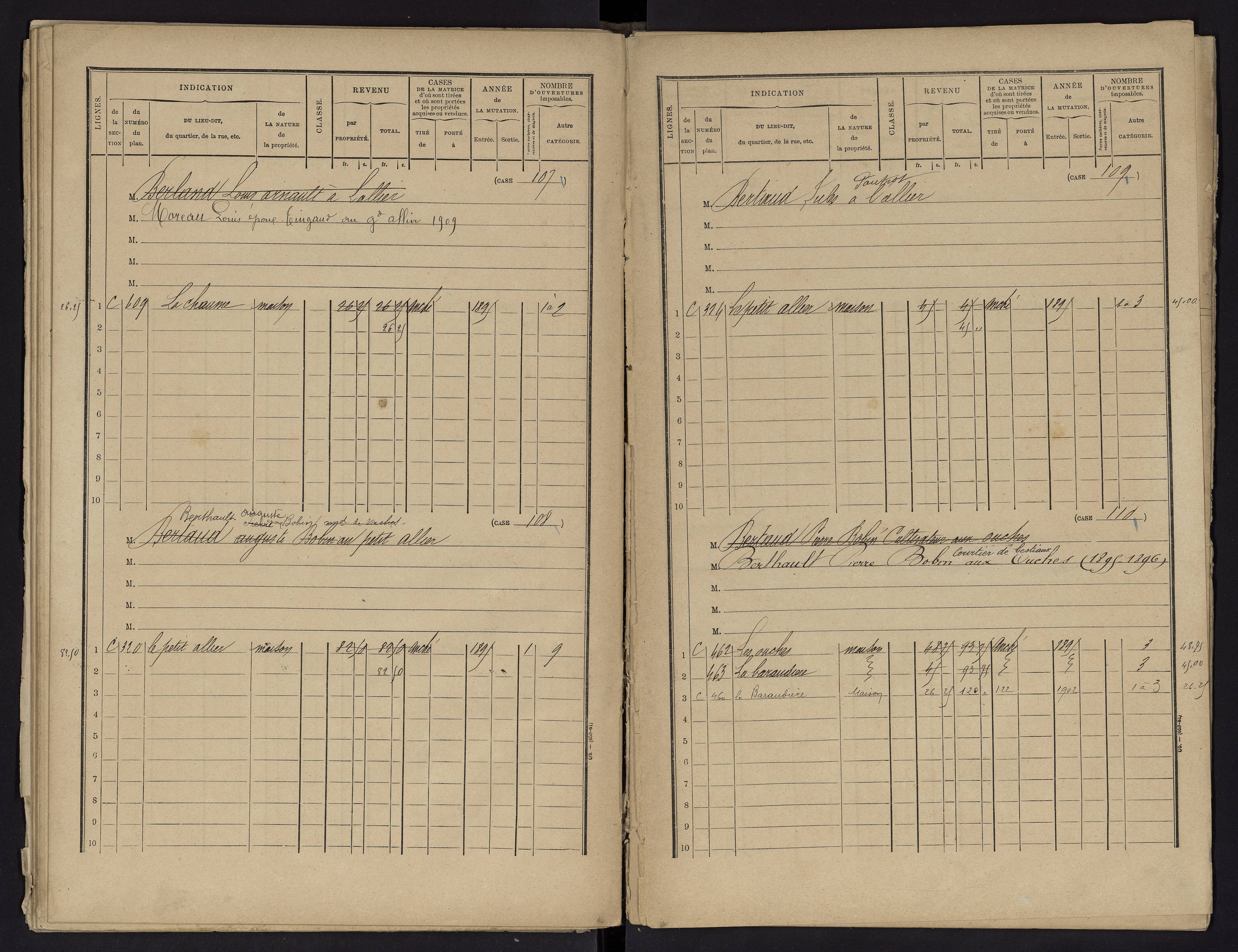 Voulon - FRAD086_cadastre Cases 1-154.