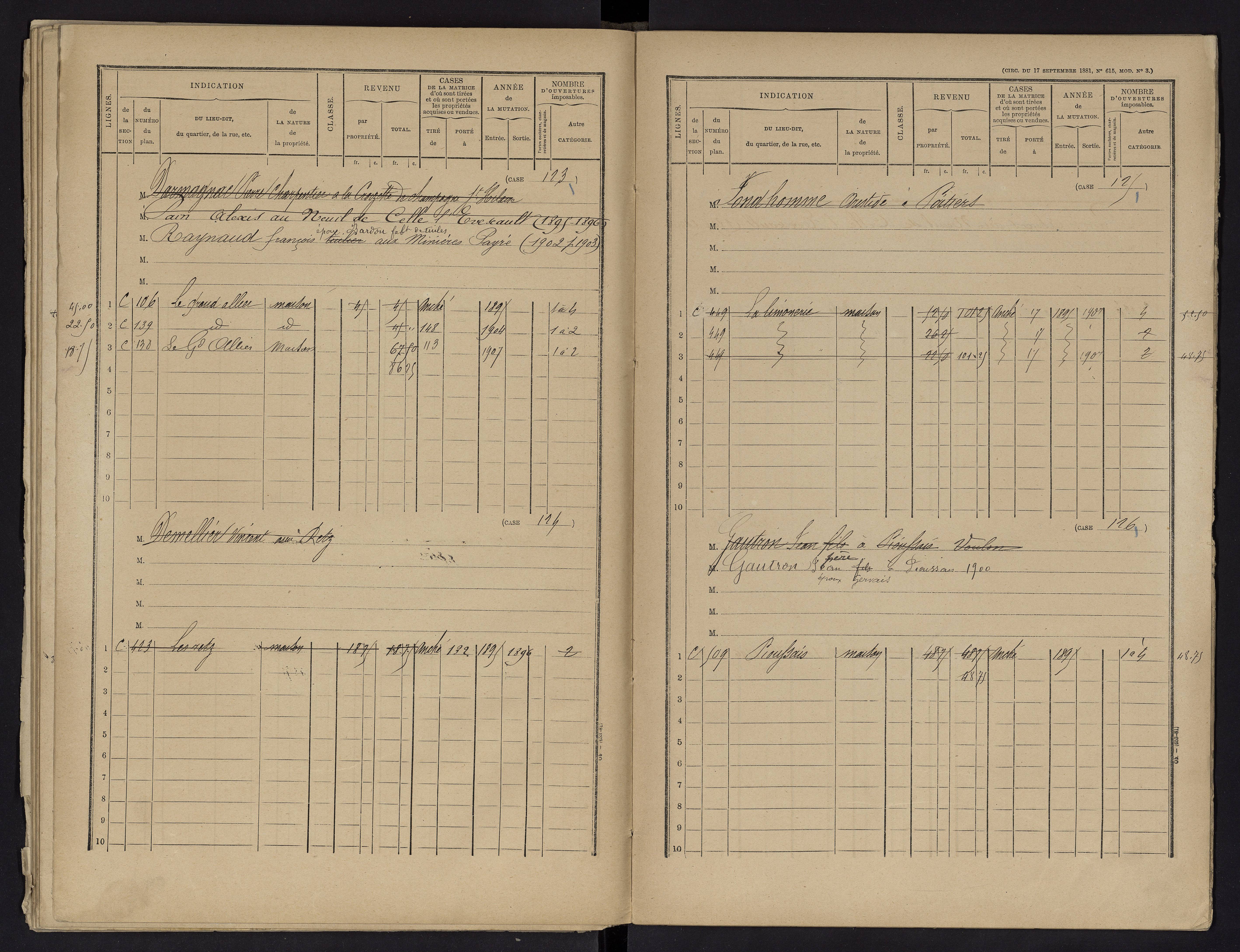 Voulon - FRAD086_cadastre Cases 1-154.