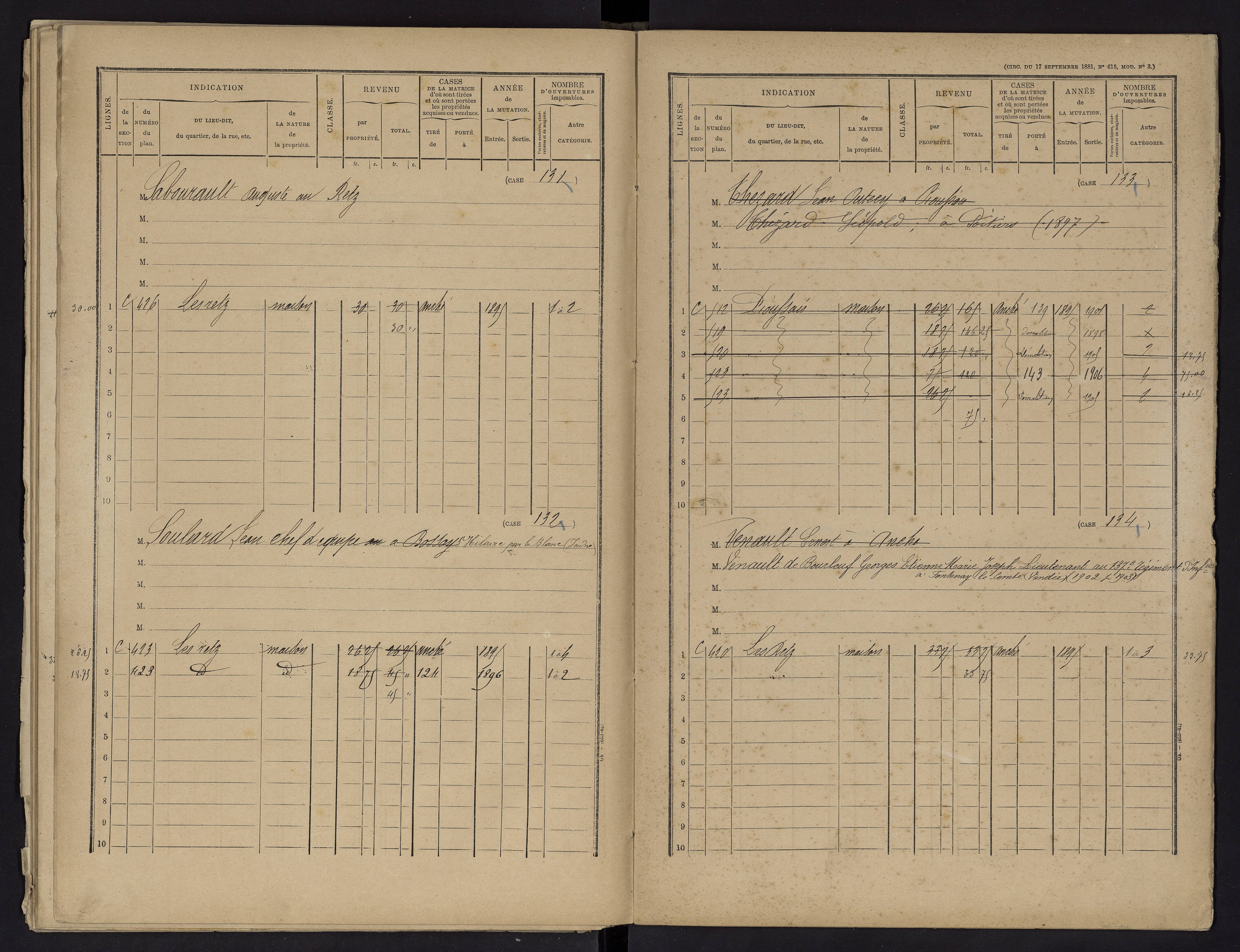 Voulon - FRAD086_cadastre Cases 1-154.