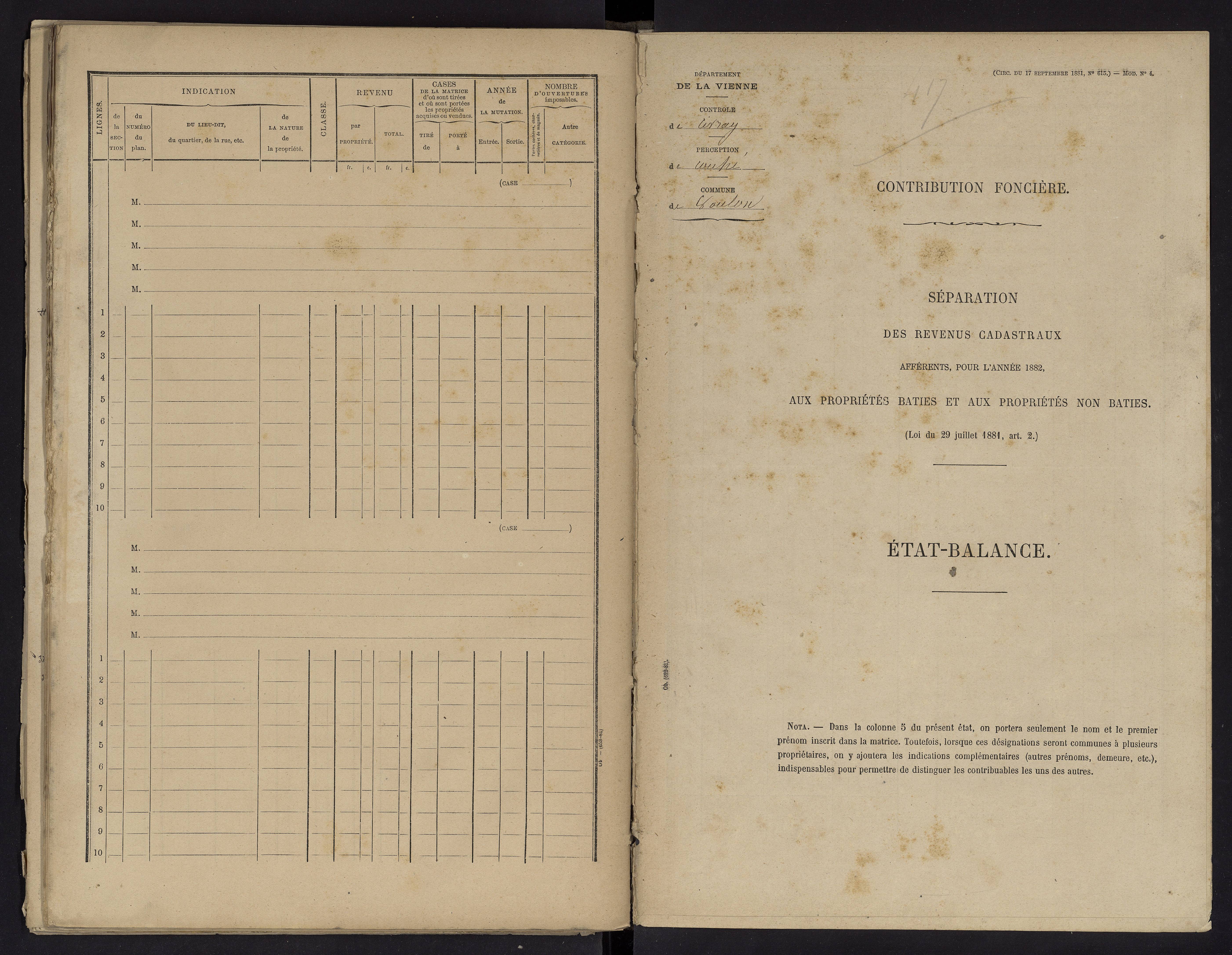 Voulon - FRAD086_cadastre Cases 1-154.