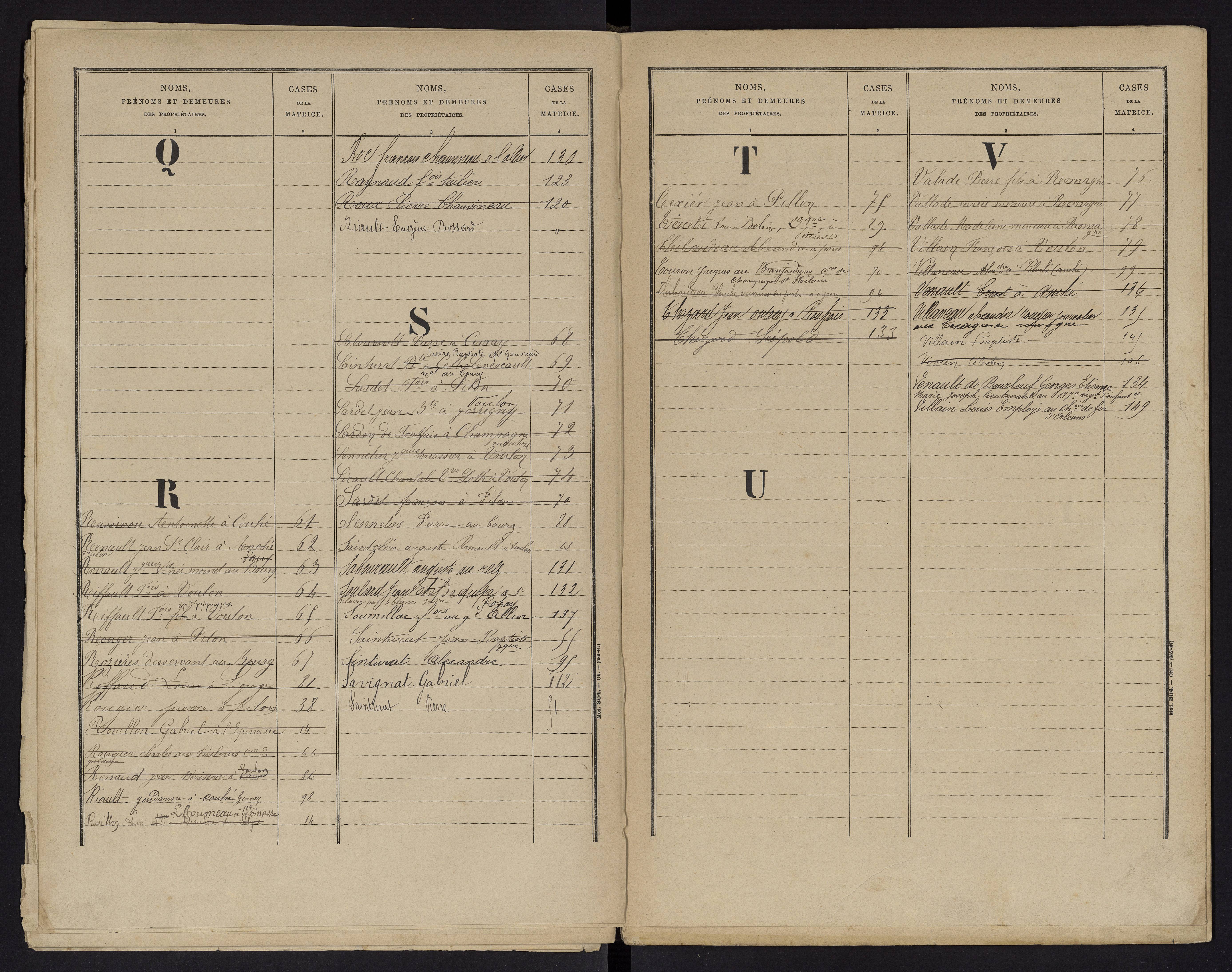 Voulon - FRAD086_cadastre Cases 1-154.