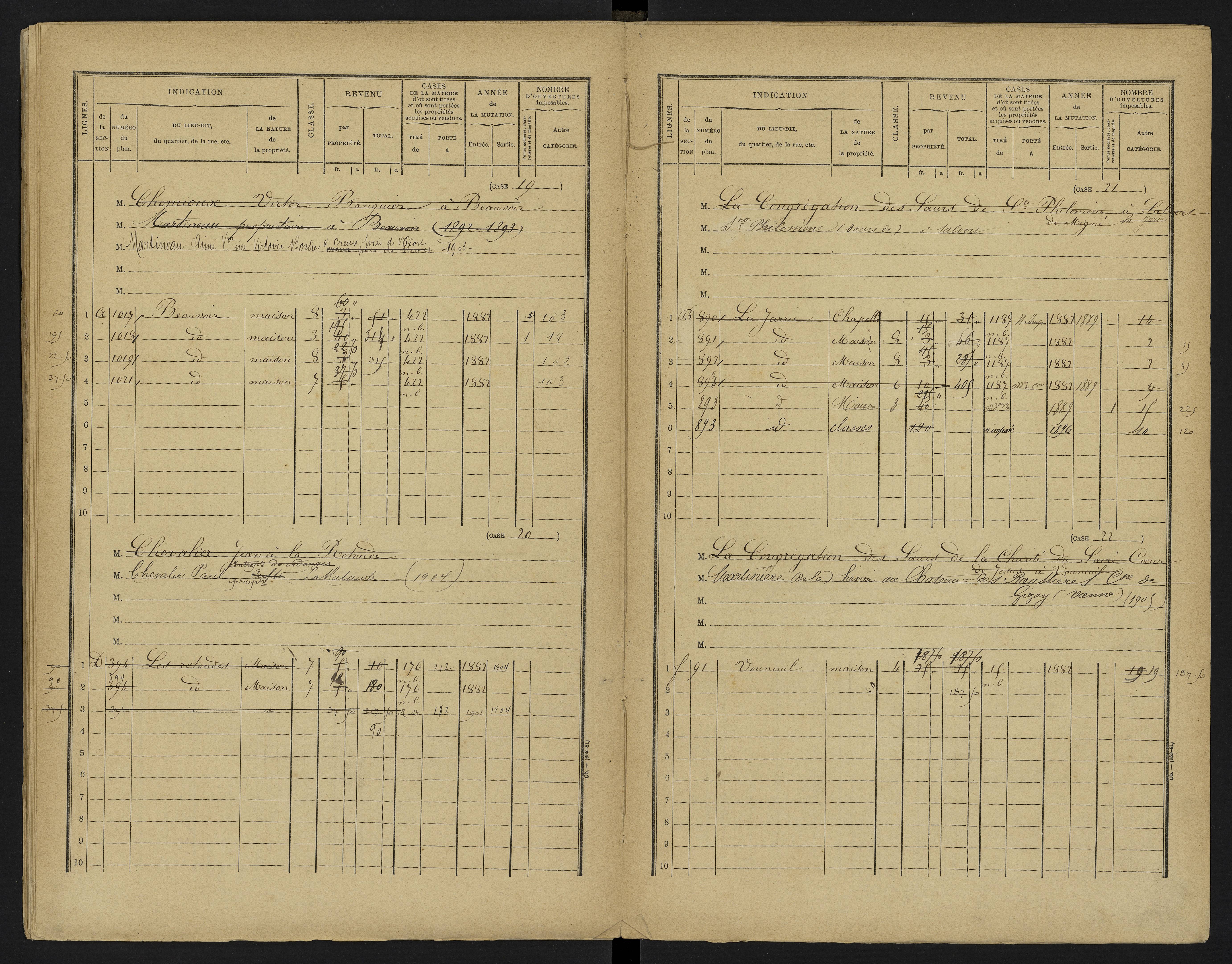 Vouneuil-sous-Biard - FRAD086_cadastre Cases 1-216. 