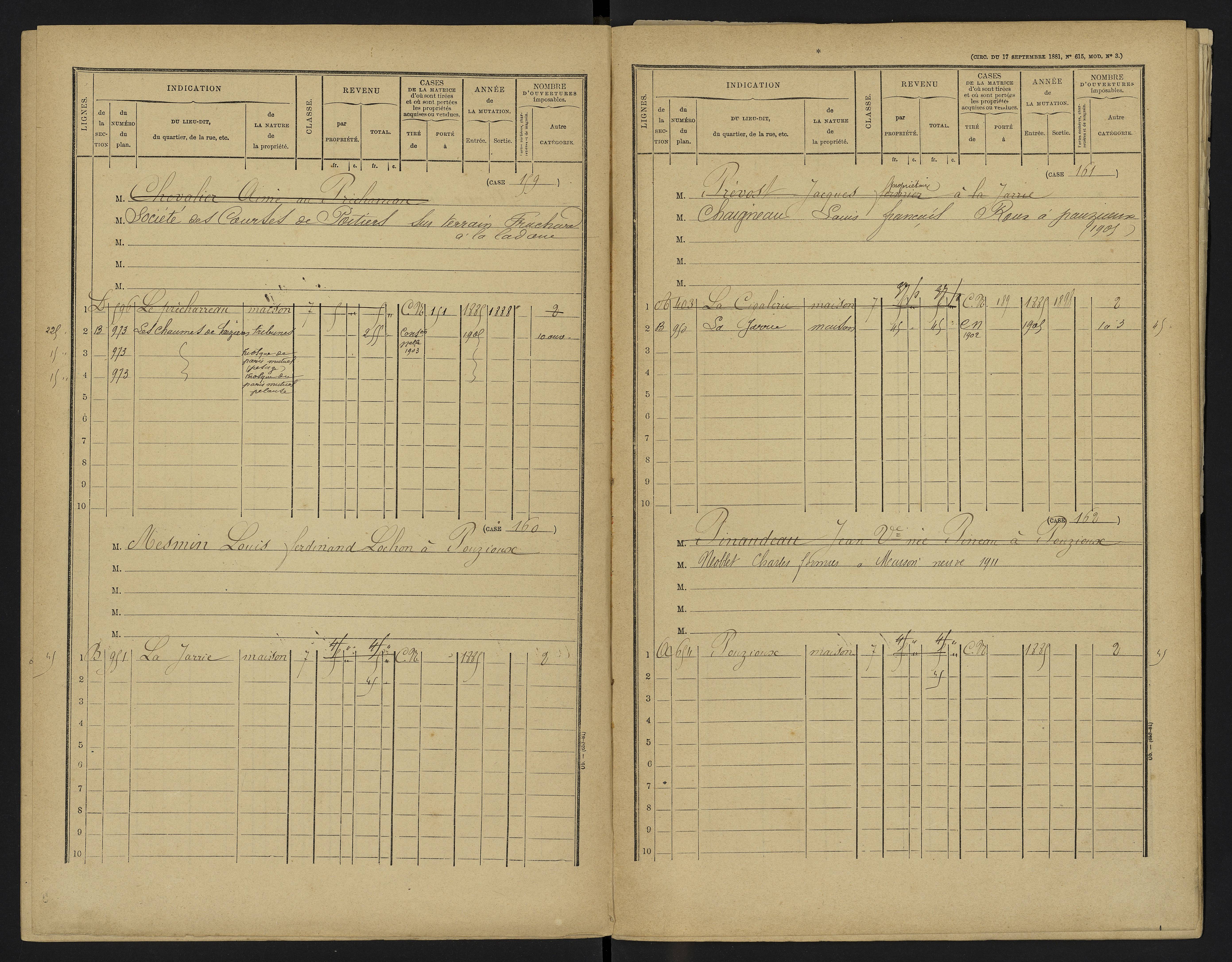 Vouneuil-sous-Biard - FRAD086_cadastre Cases 1-216. 