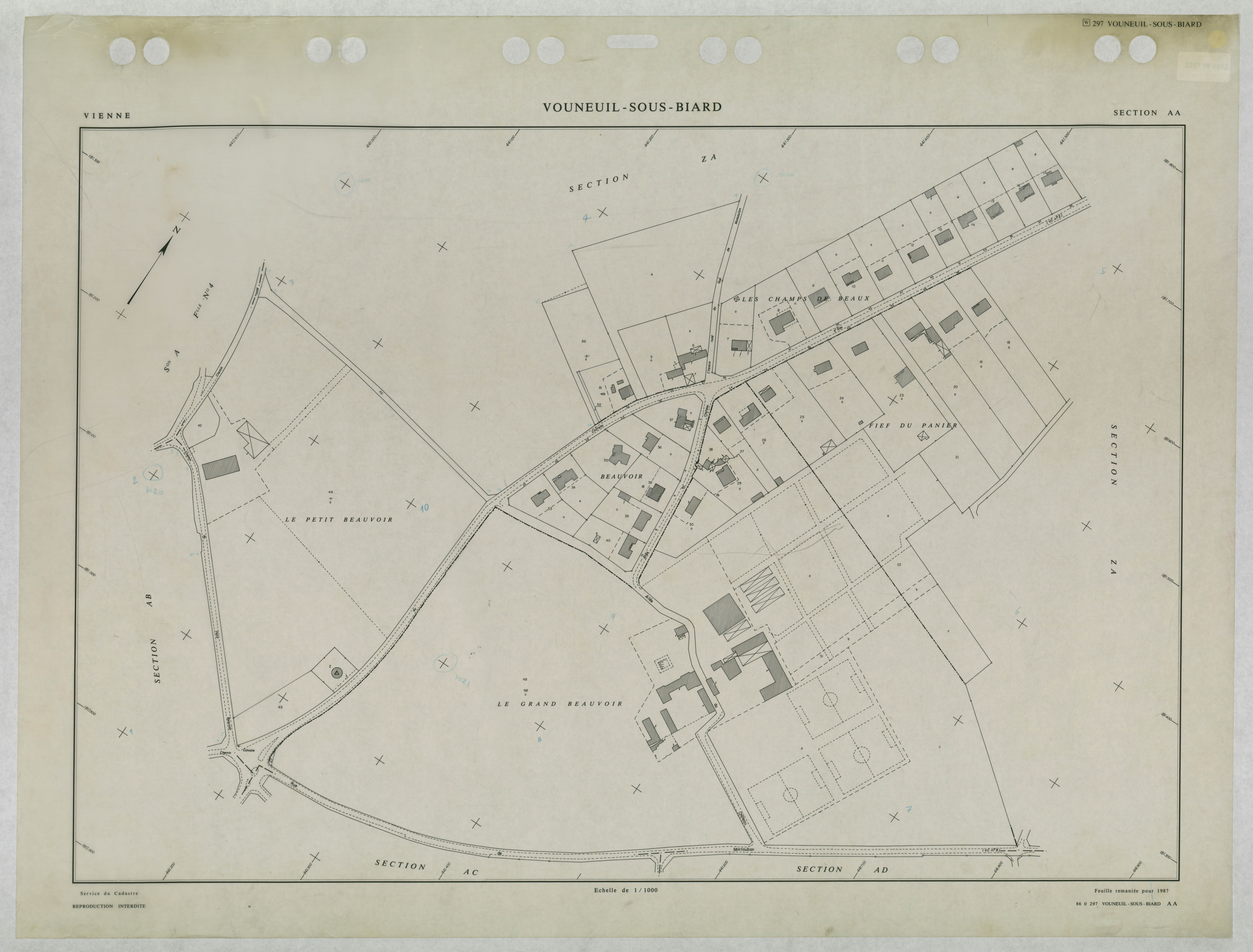 Vouneuil-sous-Biard - FRAD086_cadastre Plans remaniés 