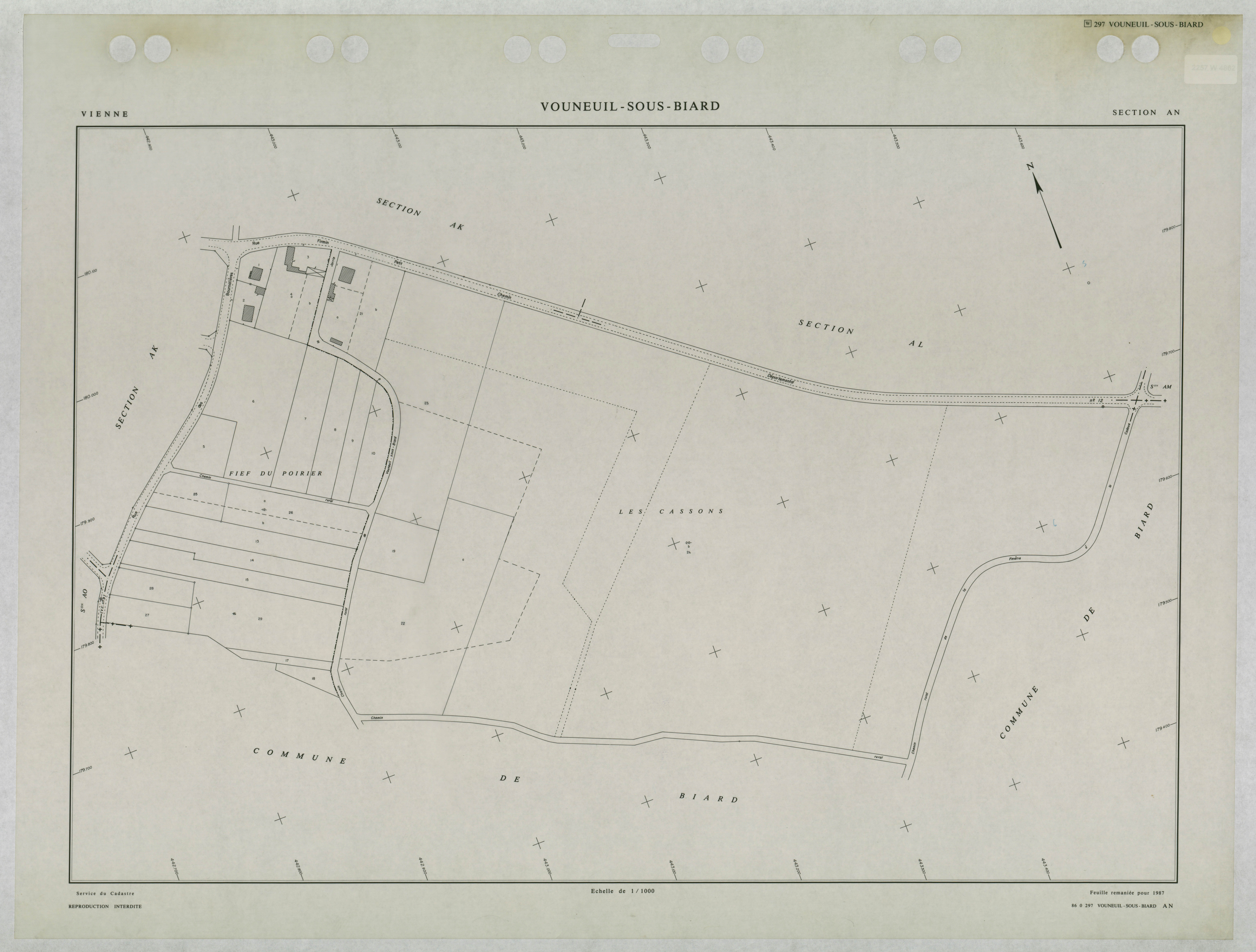 Vouneuil-sous-Biard - FRAD086_cadastre Plans remaniés 