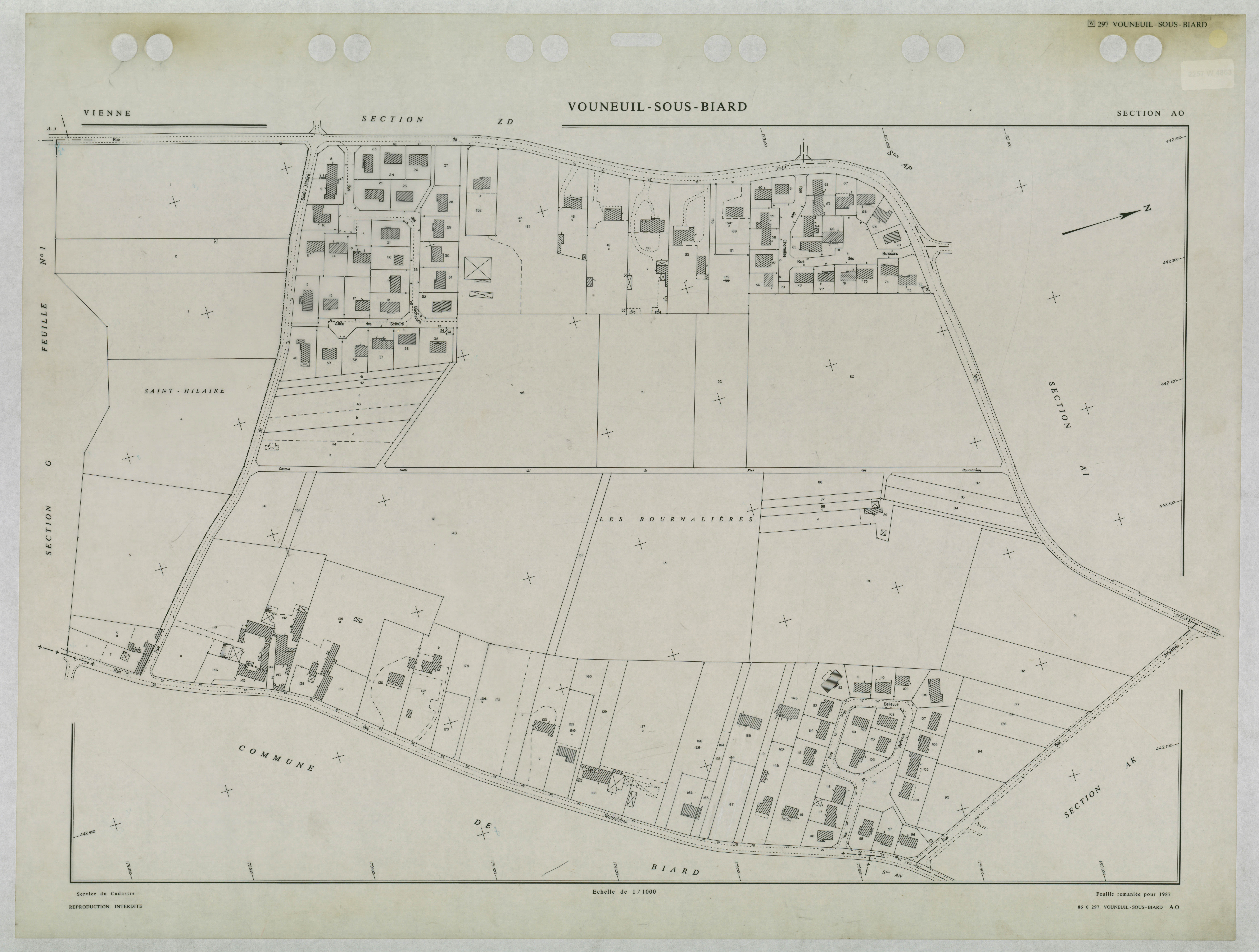Vouneuil-sous-Biard - FRAD086_cadastre Plans remaniés 