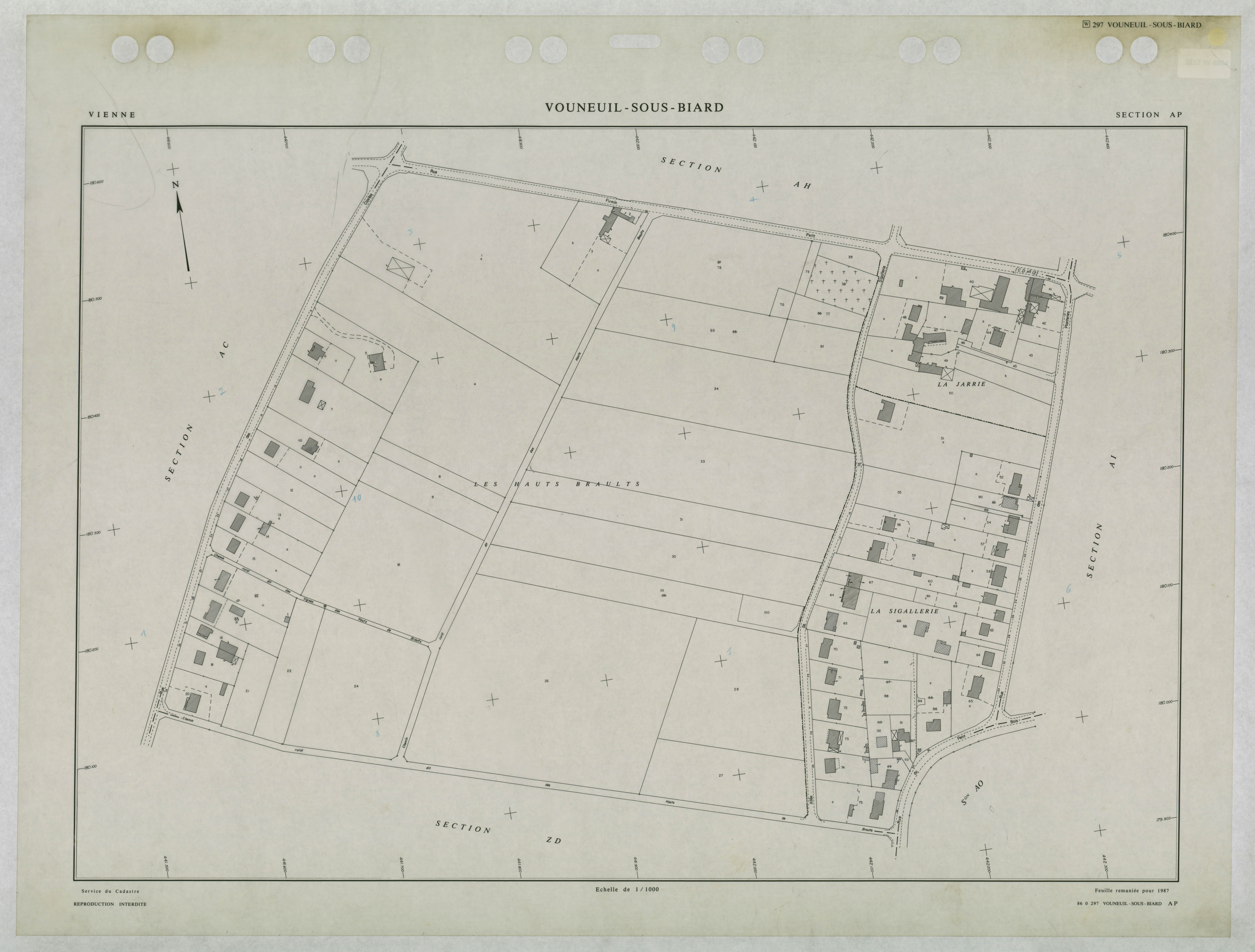 Vouneuil-sous-Biard - FRAD086_cadastre Plans remaniés 