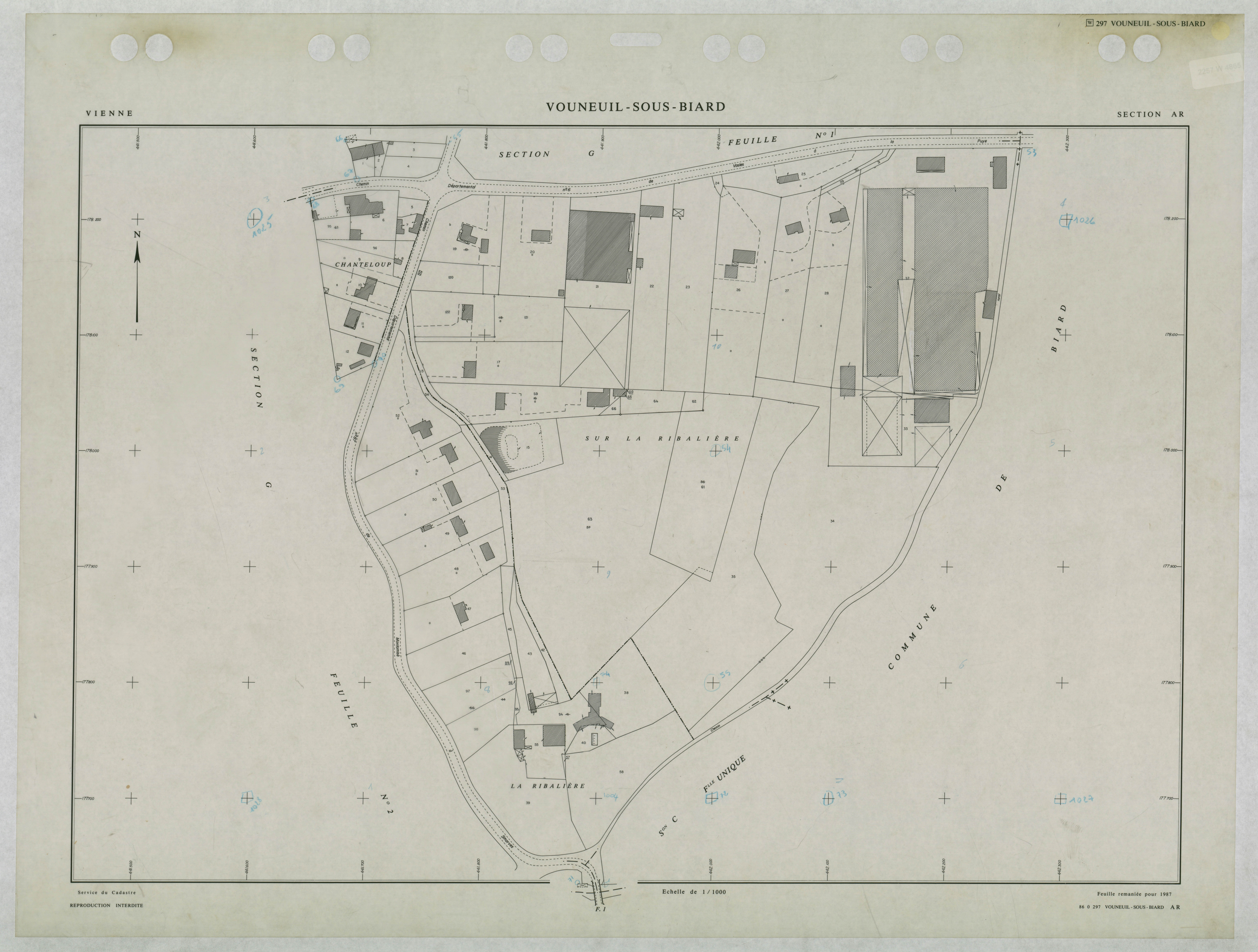 Vouneuil-sous-Biard - FRAD086_cadastre Plans remaniés 