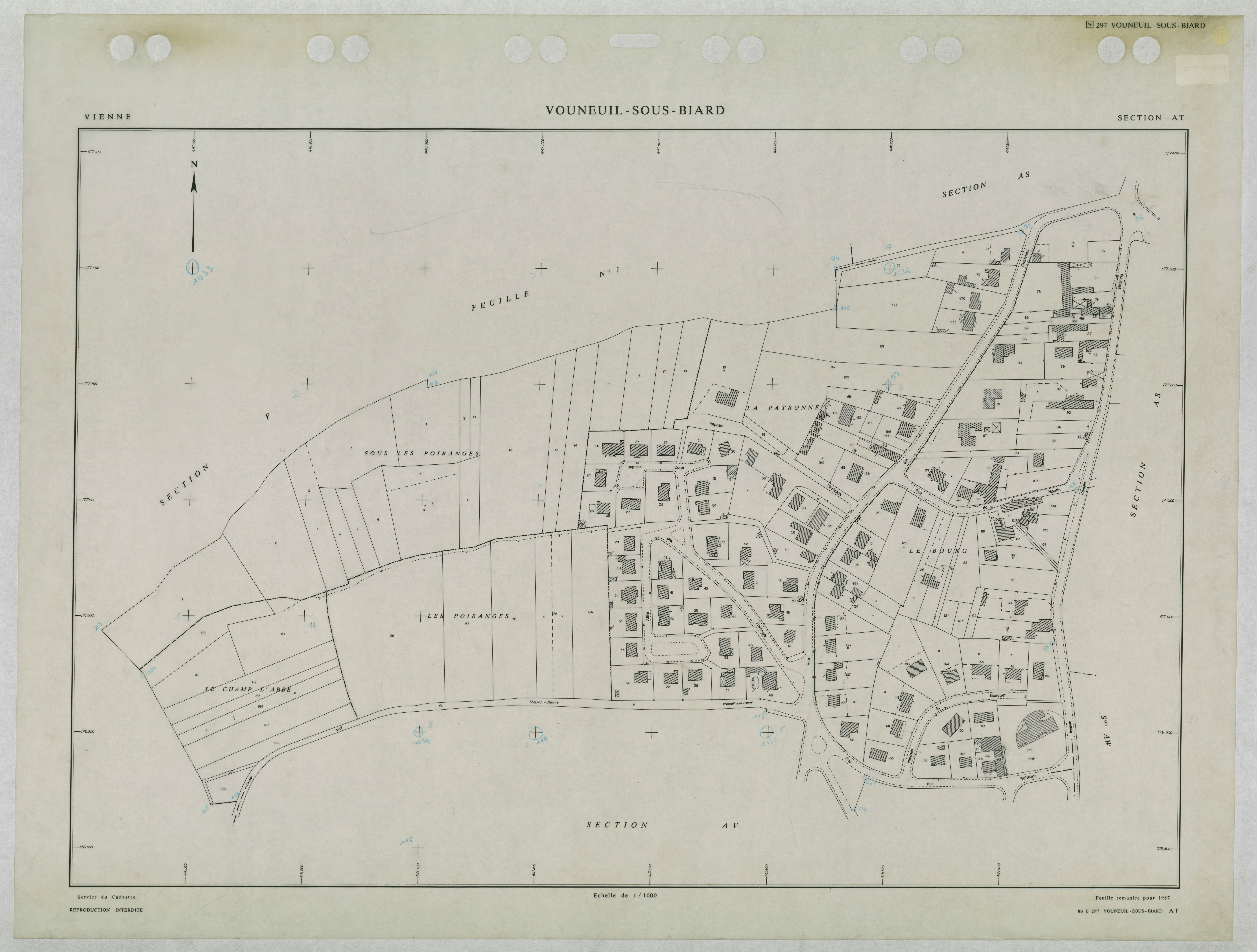 Vouneuil-sous-Biard - FRAD086_cadastre Plans remaniés 