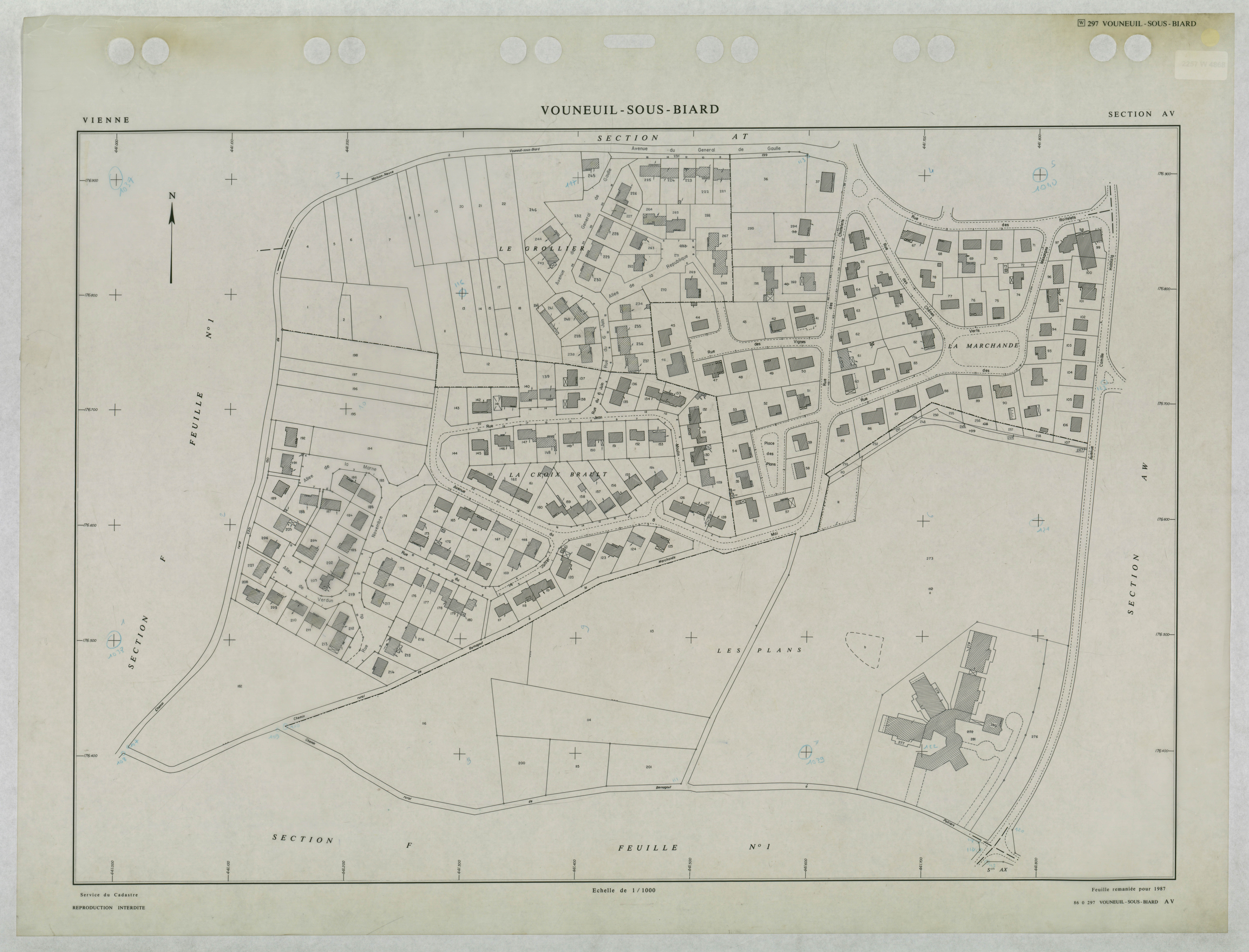 Vouneuil-sous-Biard - FRAD086_cadastre Plans remaniés 