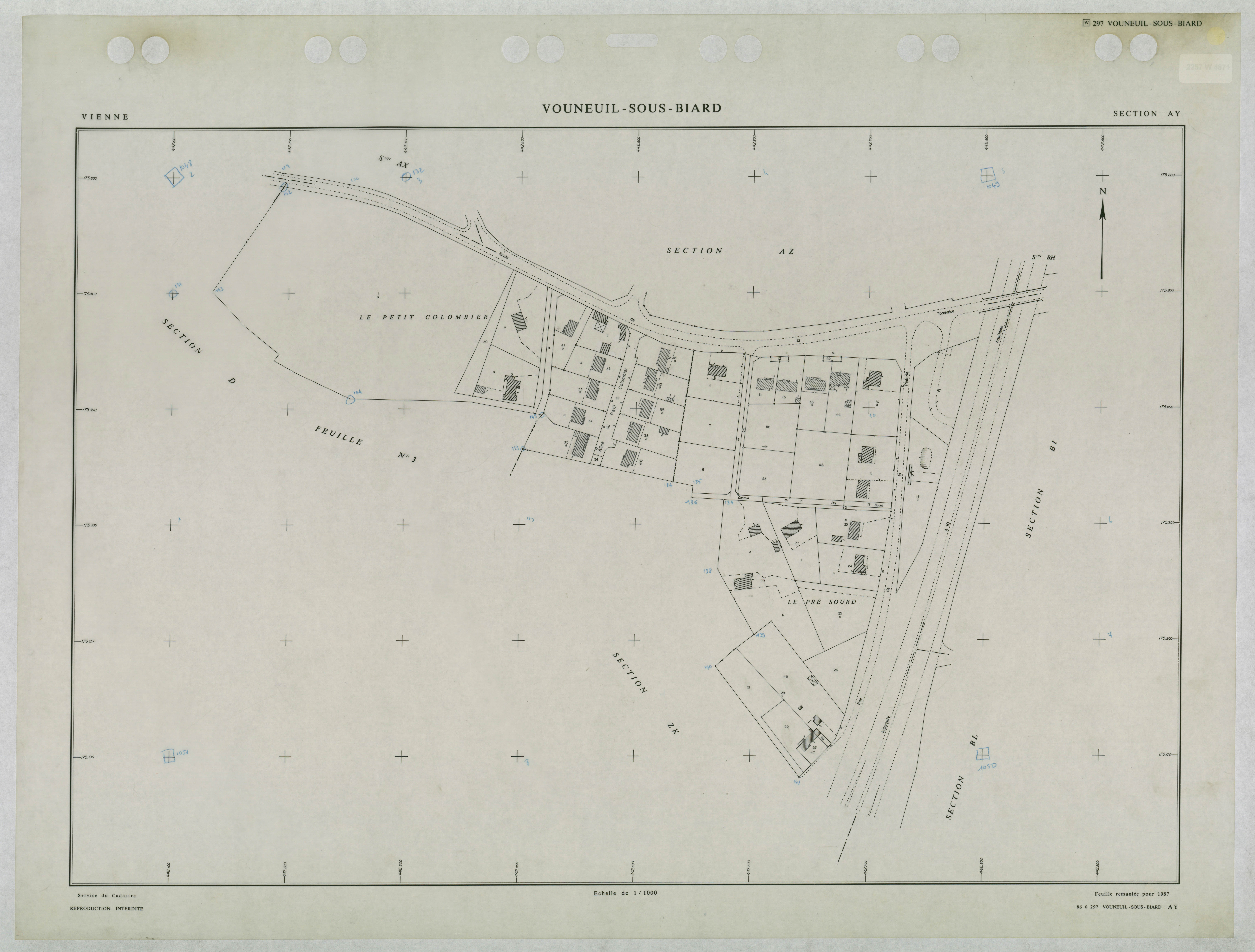 Vouneuil-sous-Biard - FRAD086_cadastre Plans remaniés 