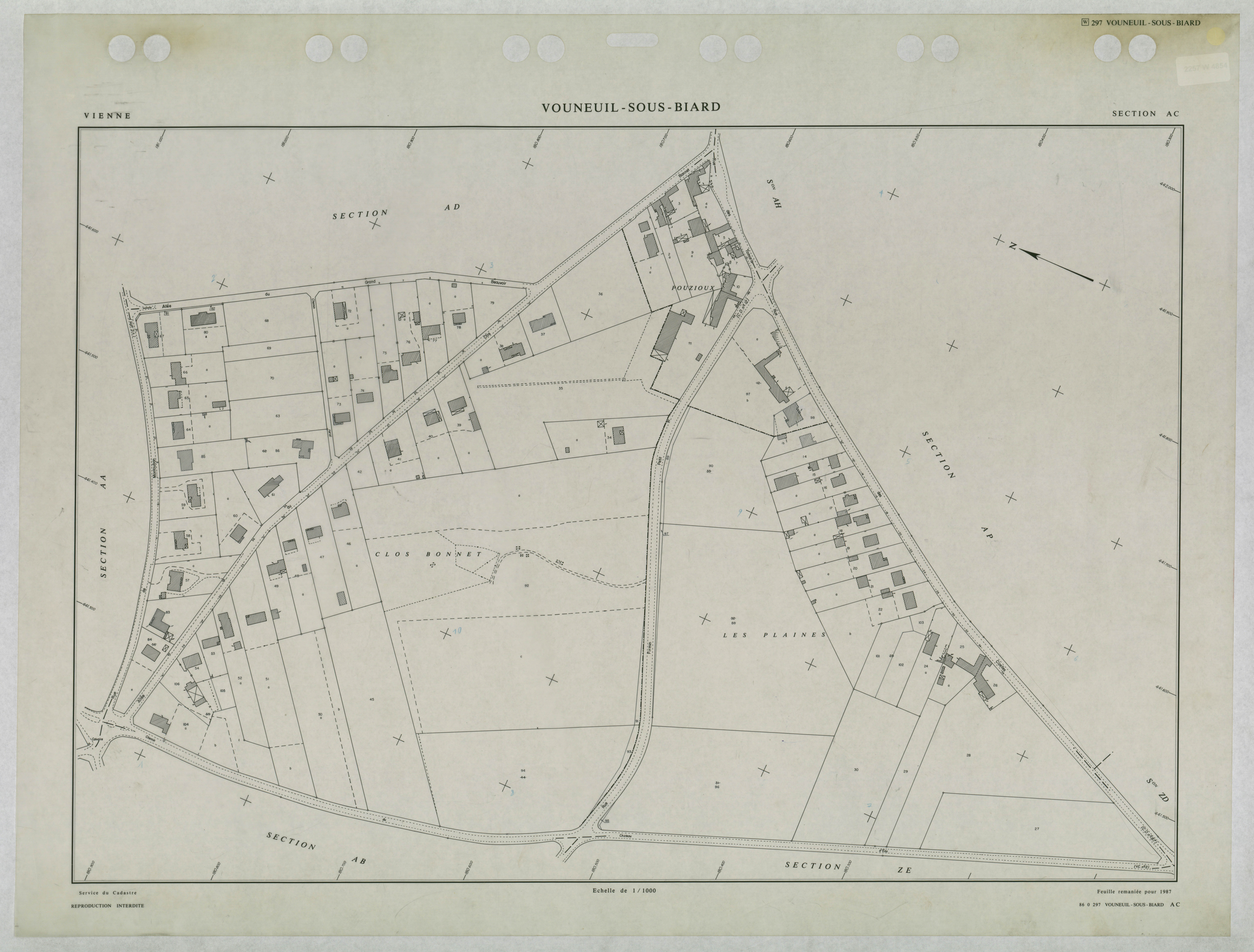 Vouneuil-sous-Biard - FRAD086_cadastre Plans remaniés 