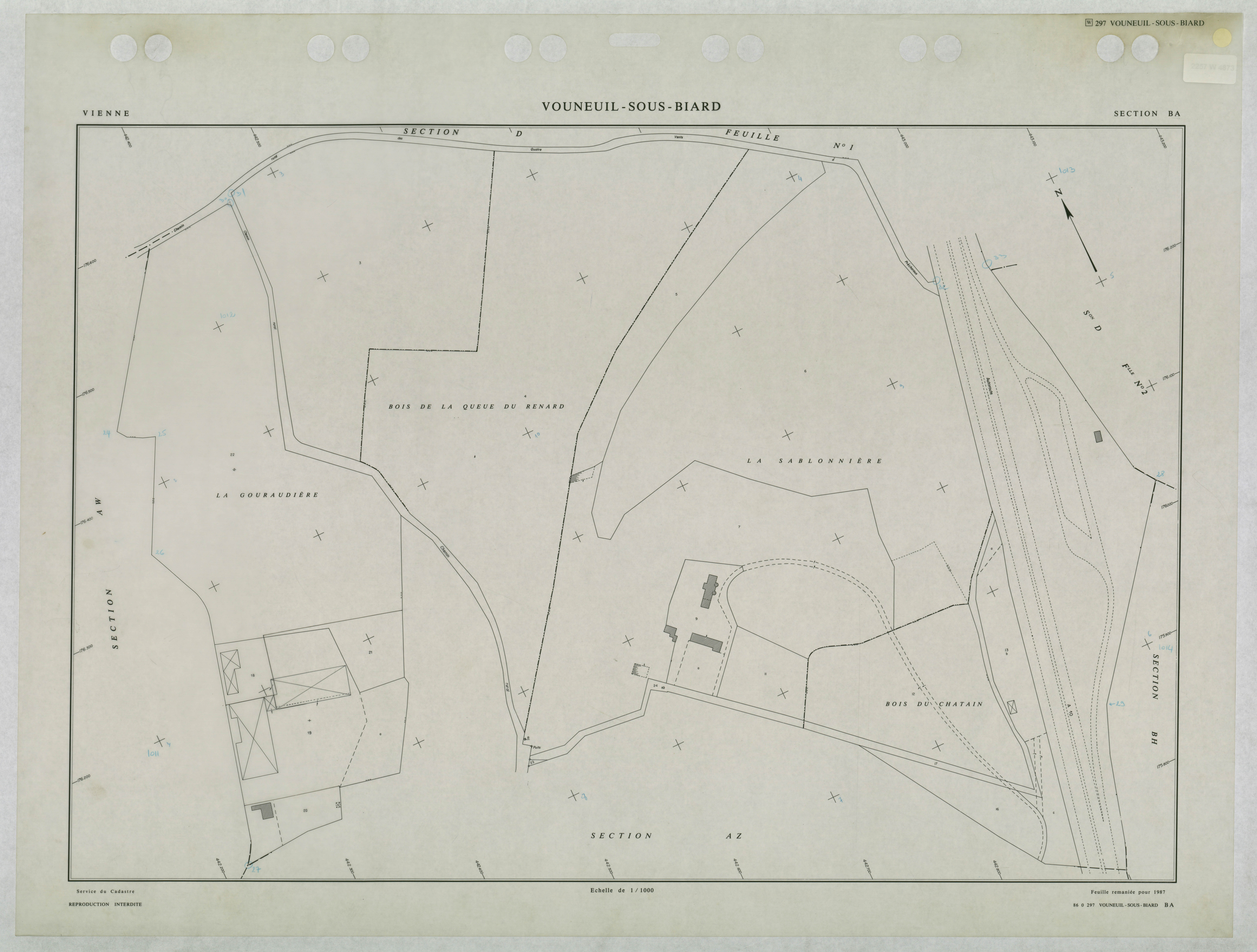 Vouneuil-sous-Biard - FRAD086_cadastre Plans remaniés 