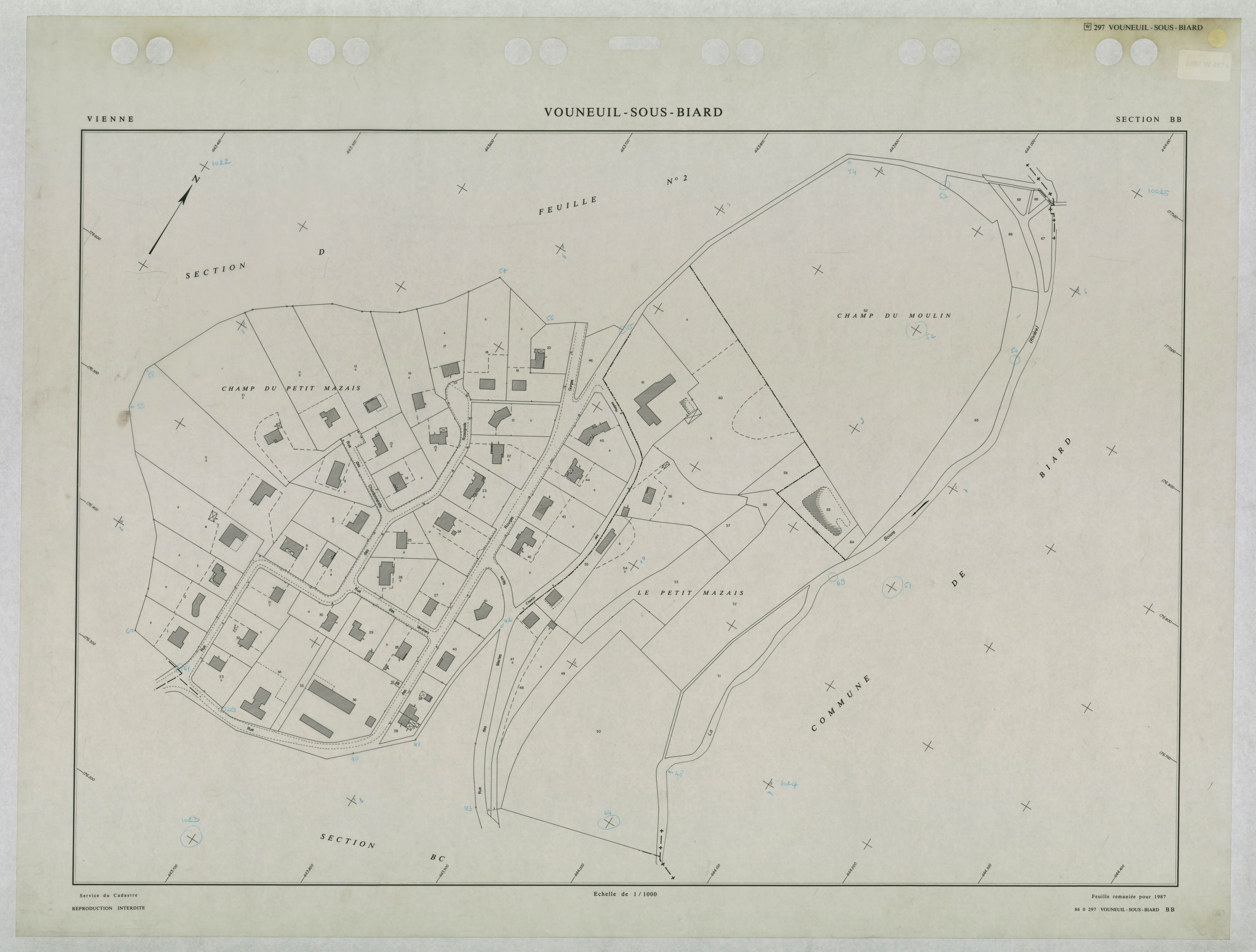 Vouneuil-sous-Biard - FRAD086_cadastre Plans remaniés 