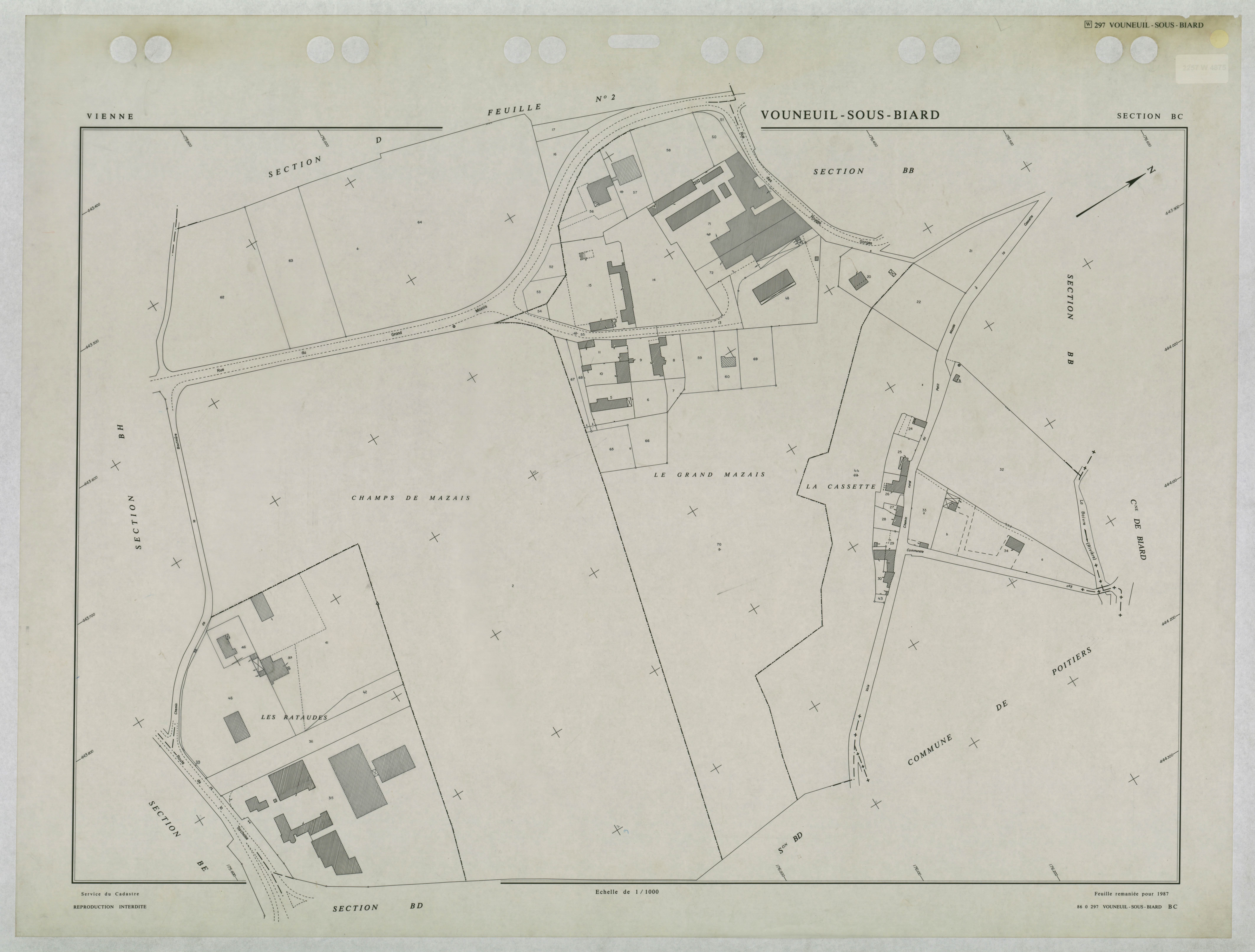 Vouneuil-sous-Biard - FRAD086_cadastre Plans remaniés 
