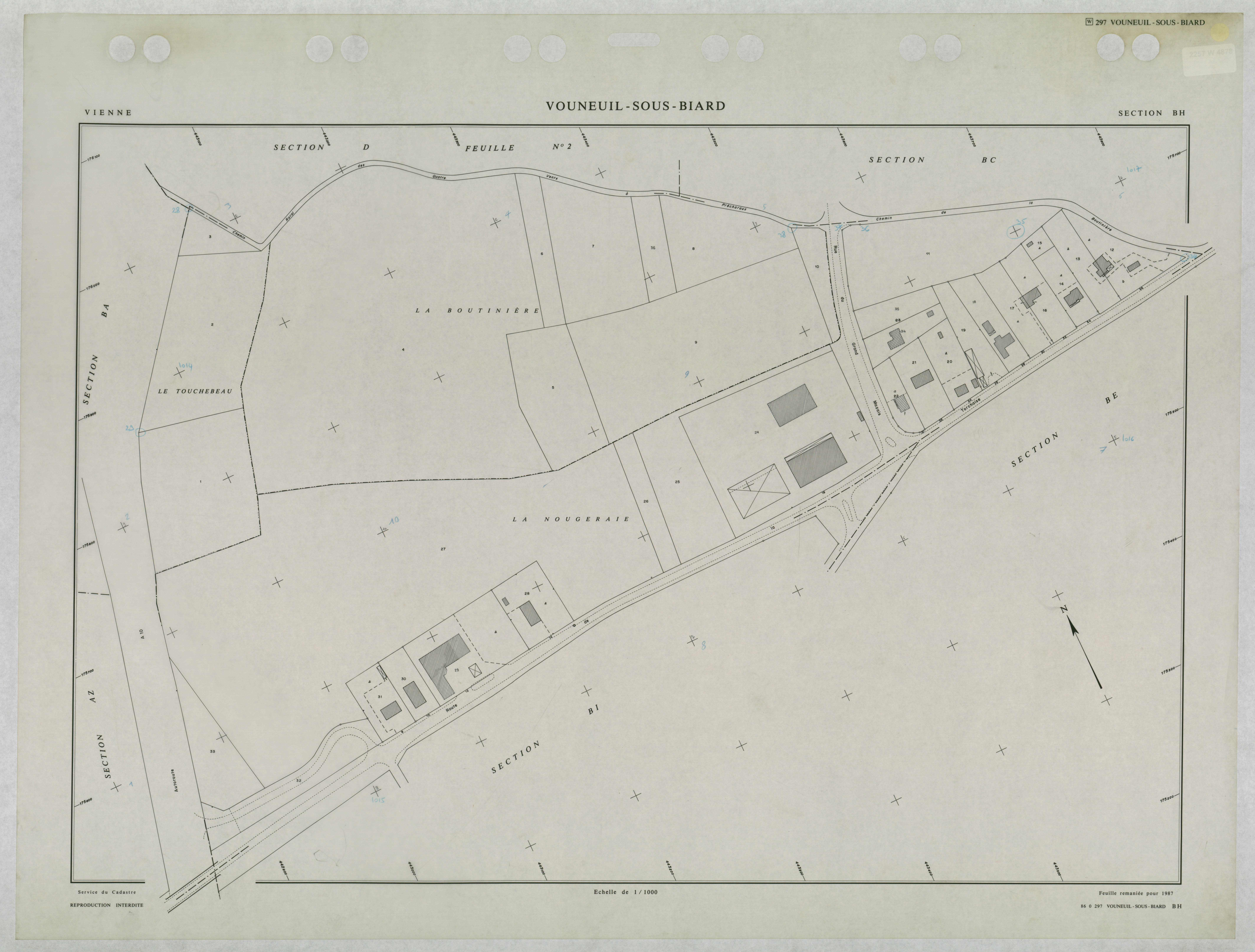 Vouneuil-sous-Biard - FRAD086_cadastre Plans remaniés 