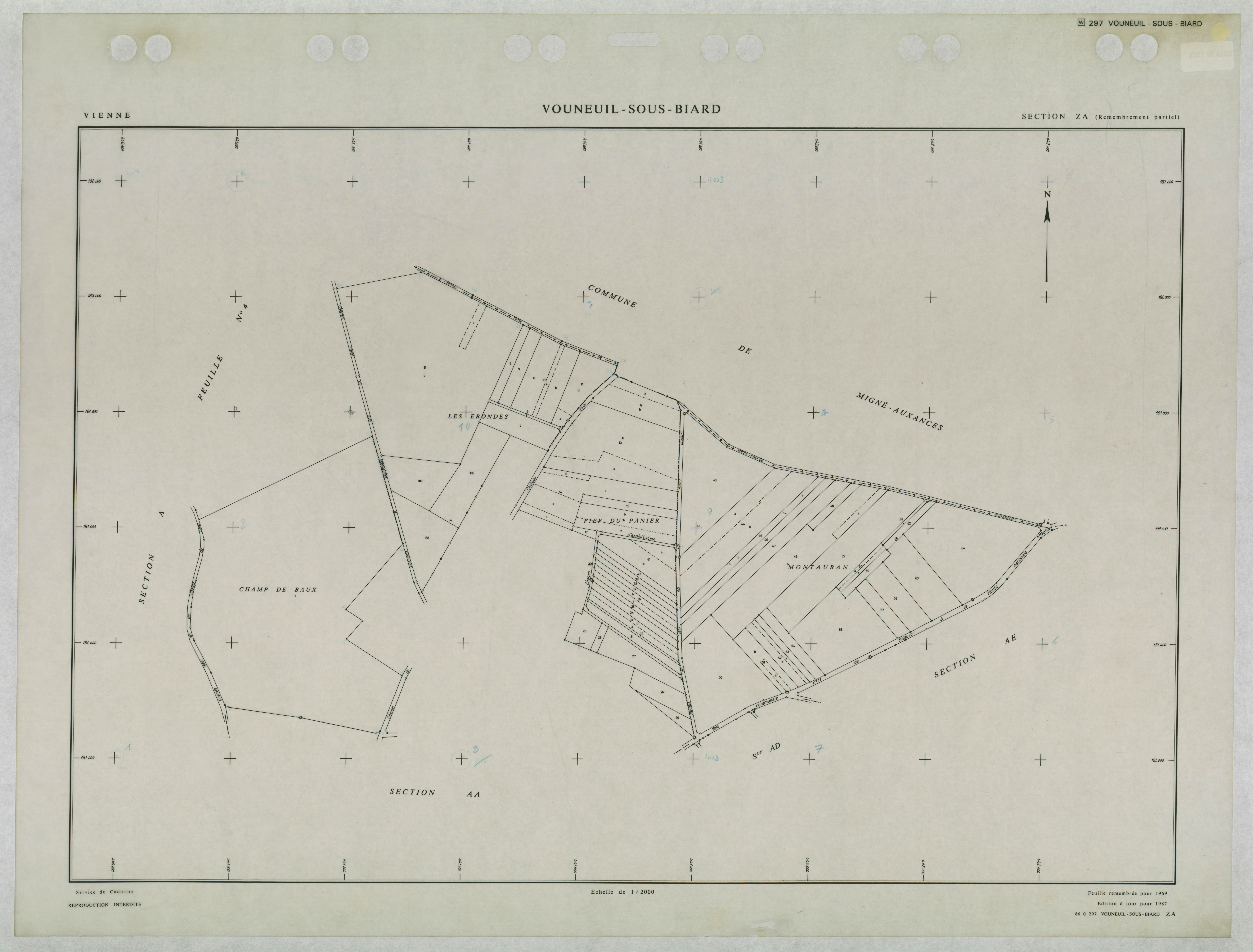 Vouneuil-sous-Biard - FRAD086_cadastre Plans remembrés 