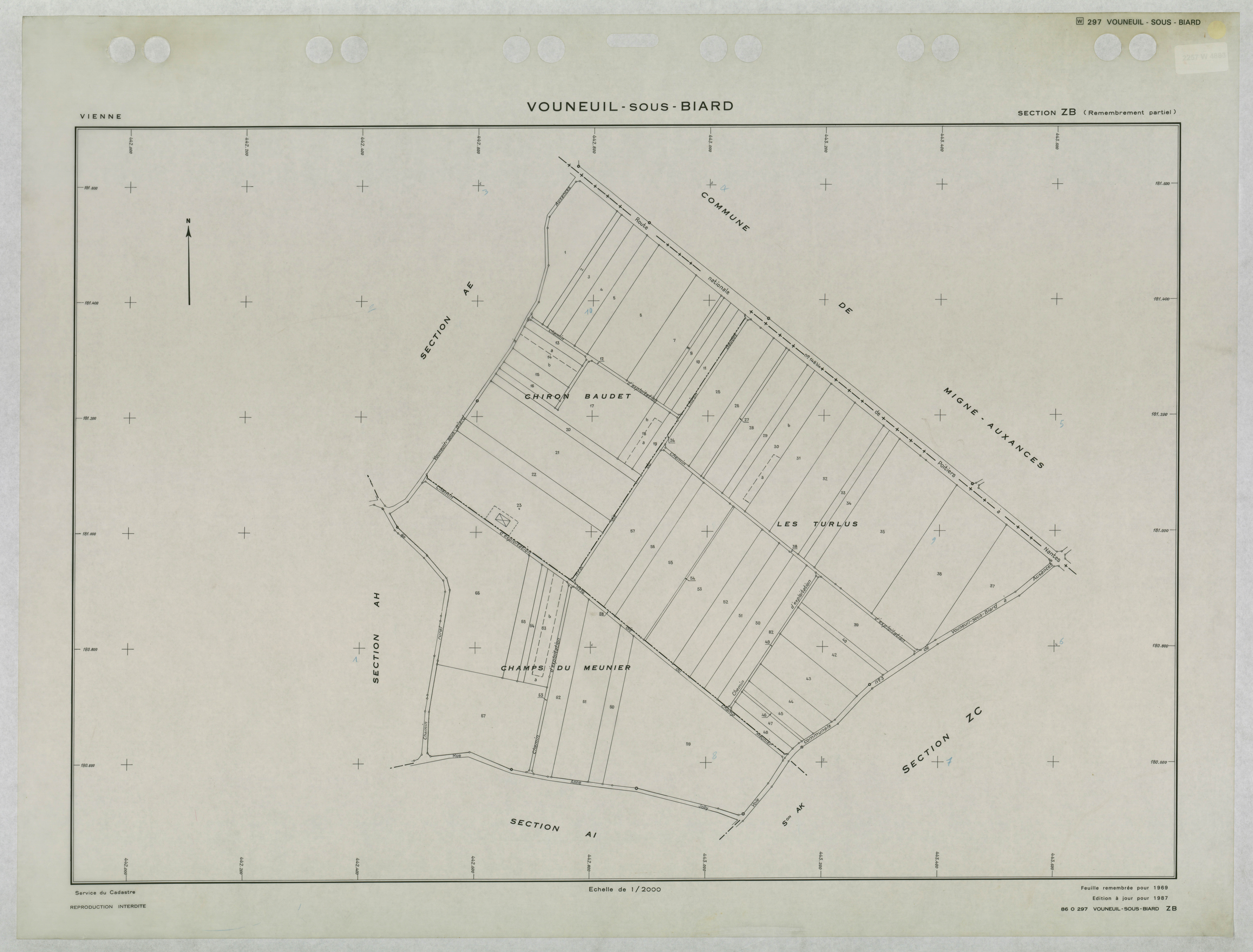Vouneuil-sous-Biard - FRAD086_cadastre Plans remembrés 