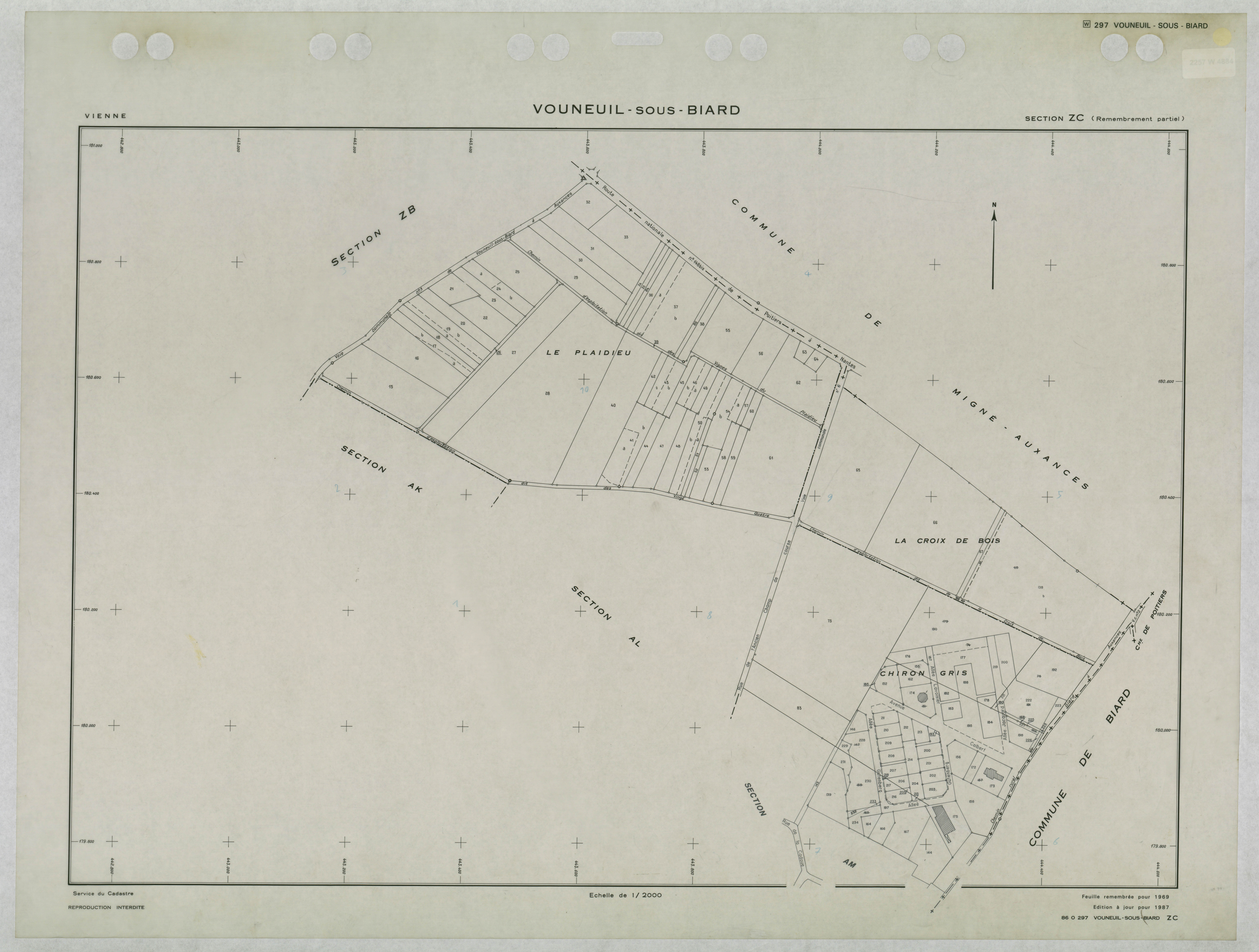 Vouneuil-sous-Biard - FRAD086_cadastre Plans remembrés 