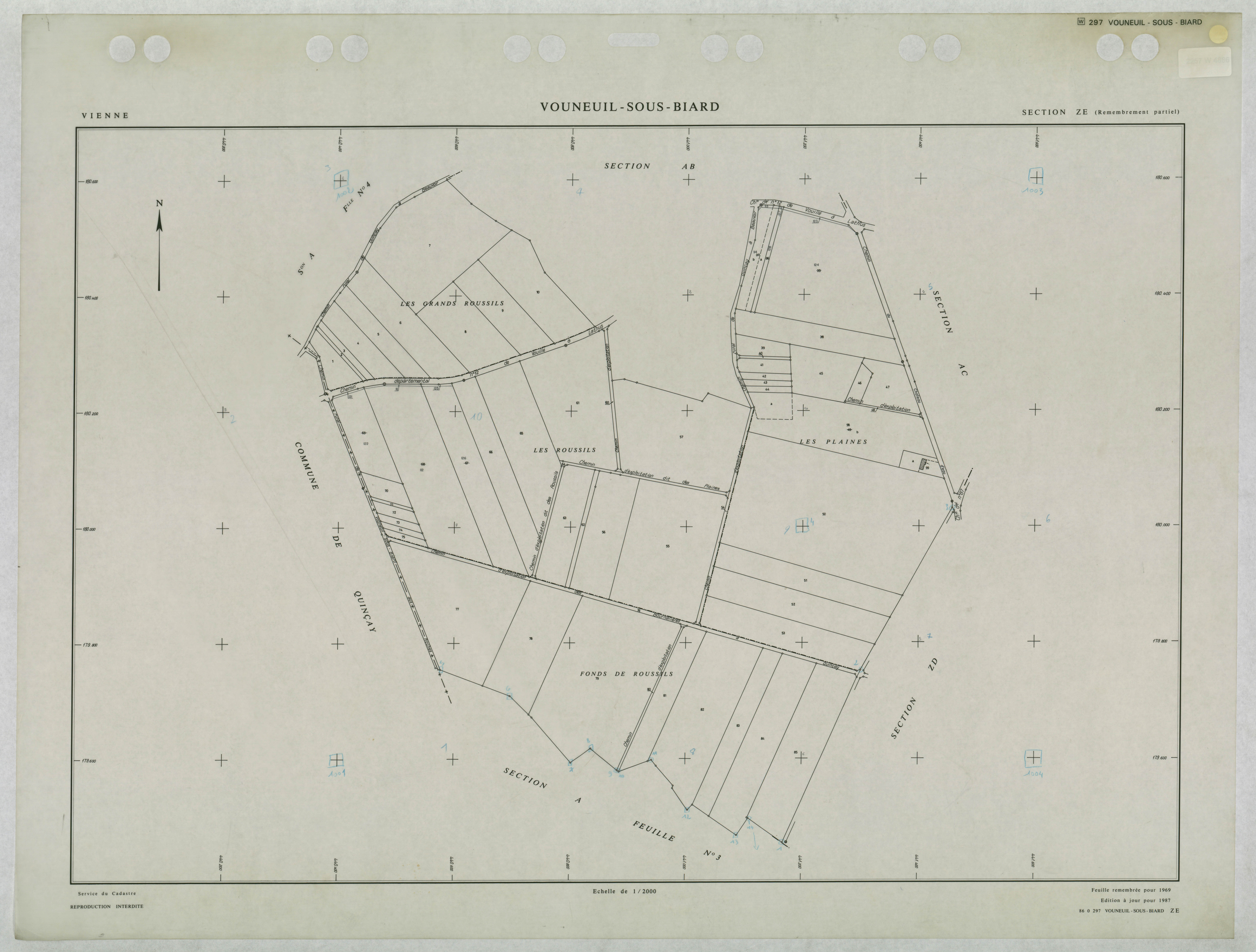 Vouneuil-sous-Biard - FRAD086_cadastre Plans remembrés 