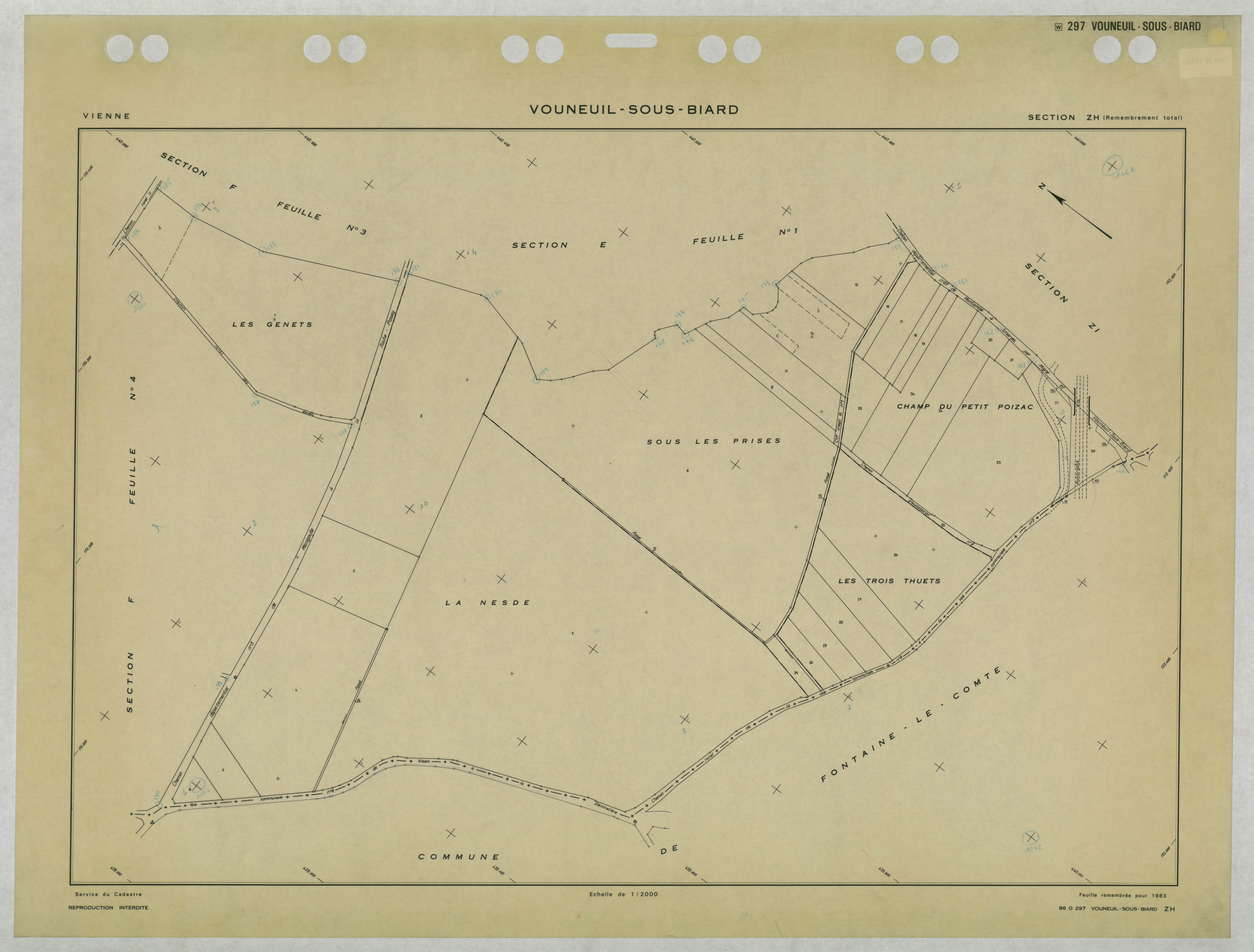 Vouneuil-sous-Biard - FRAD086_cadastre Plans remembrés 
