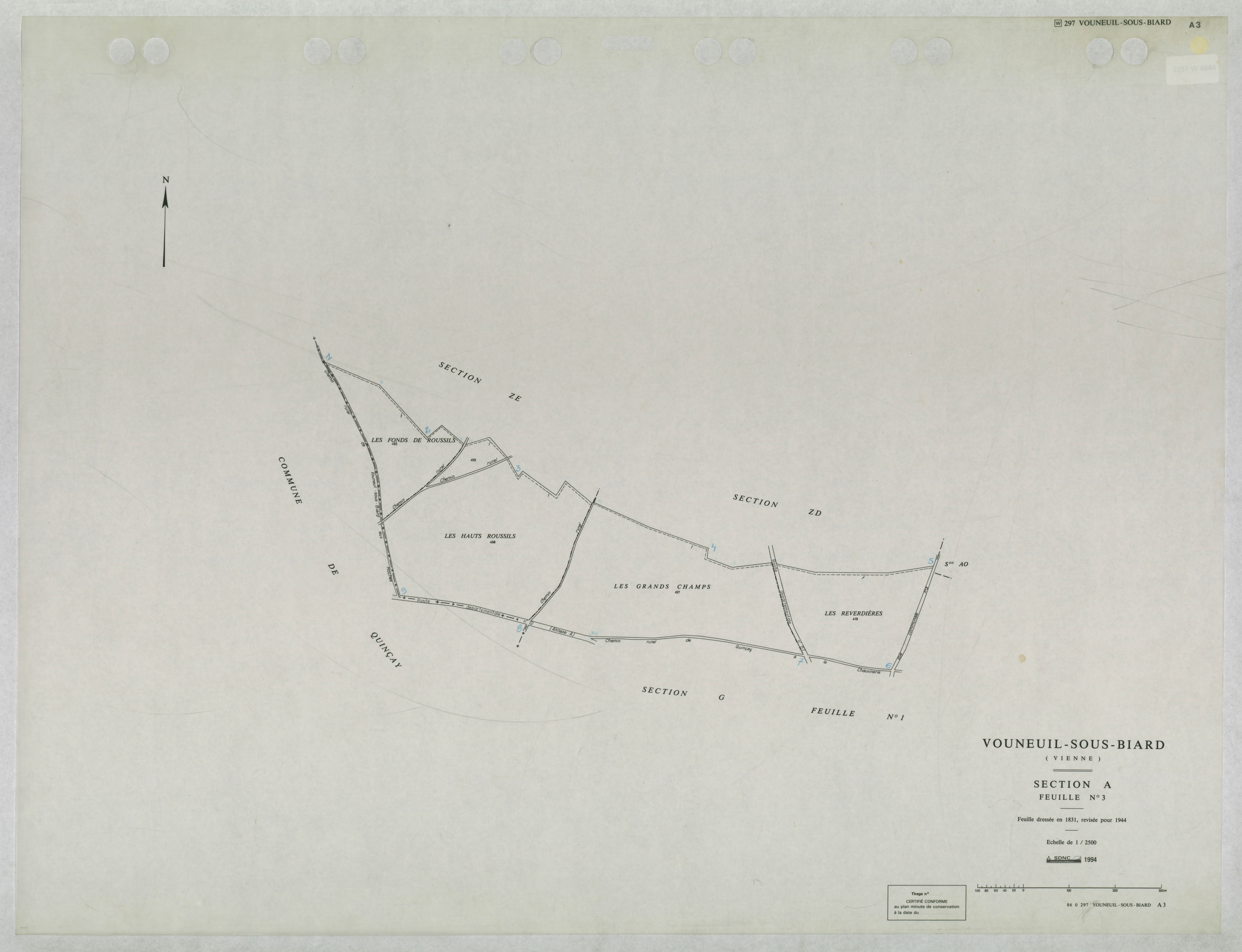 Vouneuil-sous-Biard - FRAD086_cadastre Plans mis à jour 