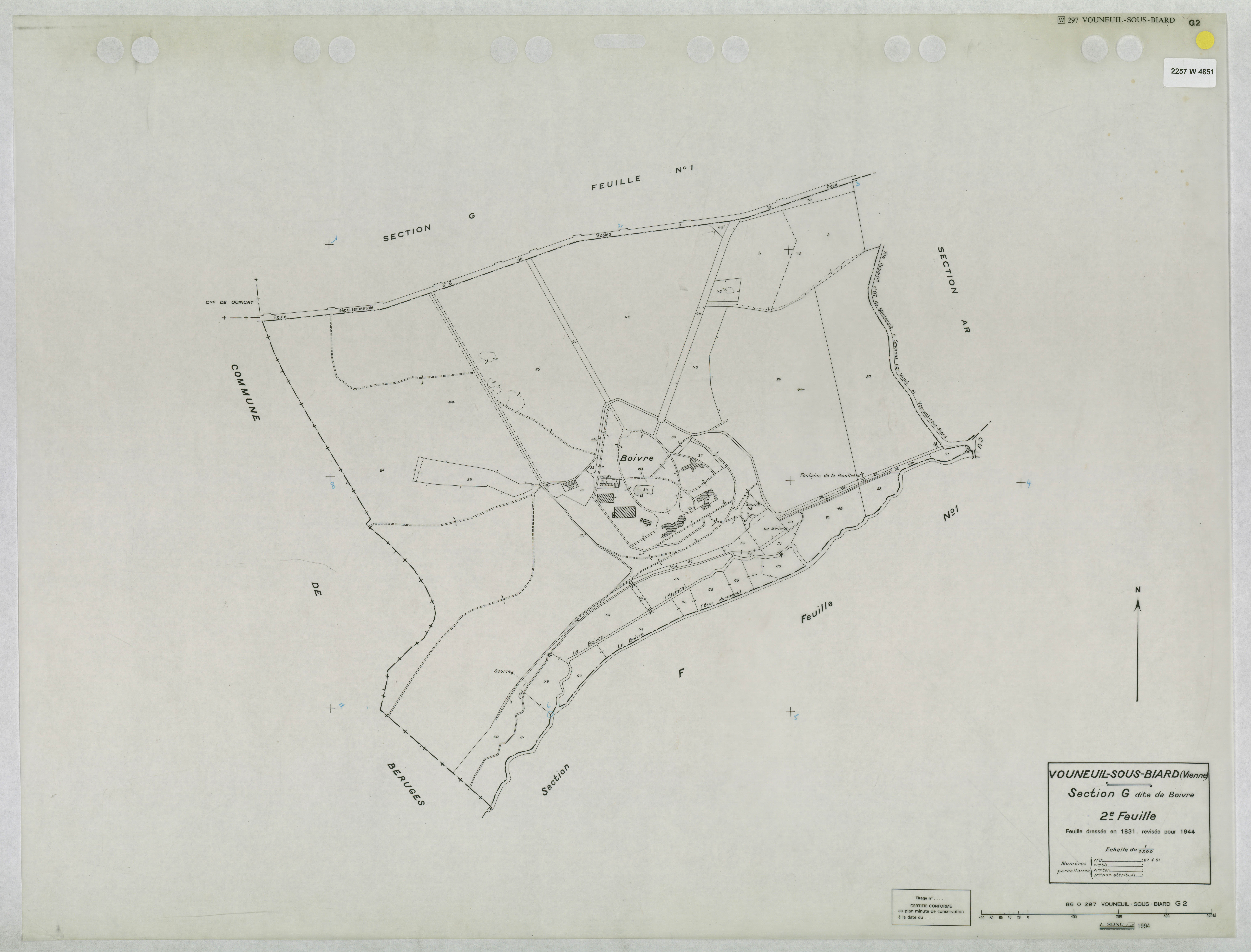 Vouneuil-sous-Biard - FRAD086_cadastre Plans mis à jour 