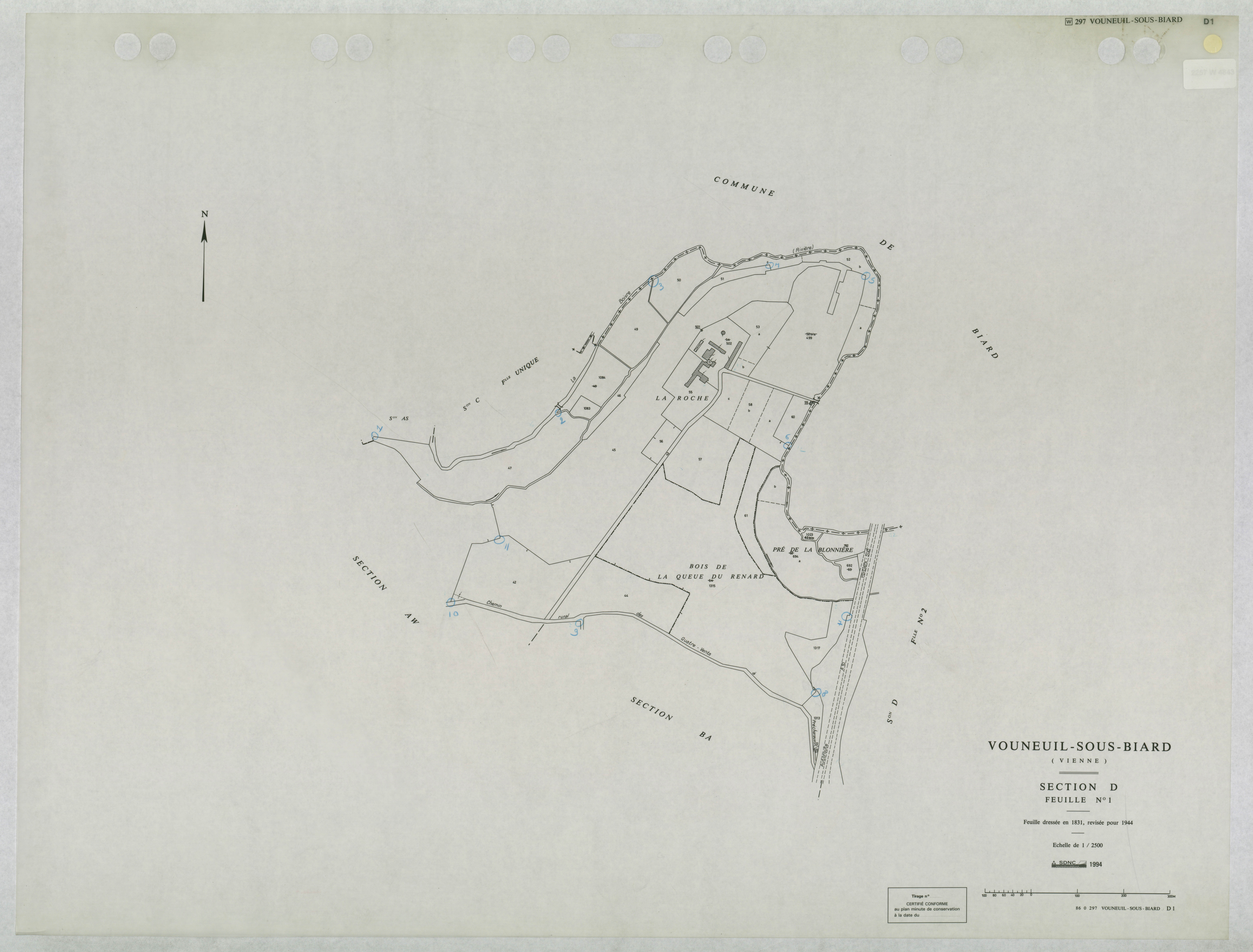 Vouneuil-sous-Biard - FRAD086_cadastre Plans mis à jour 