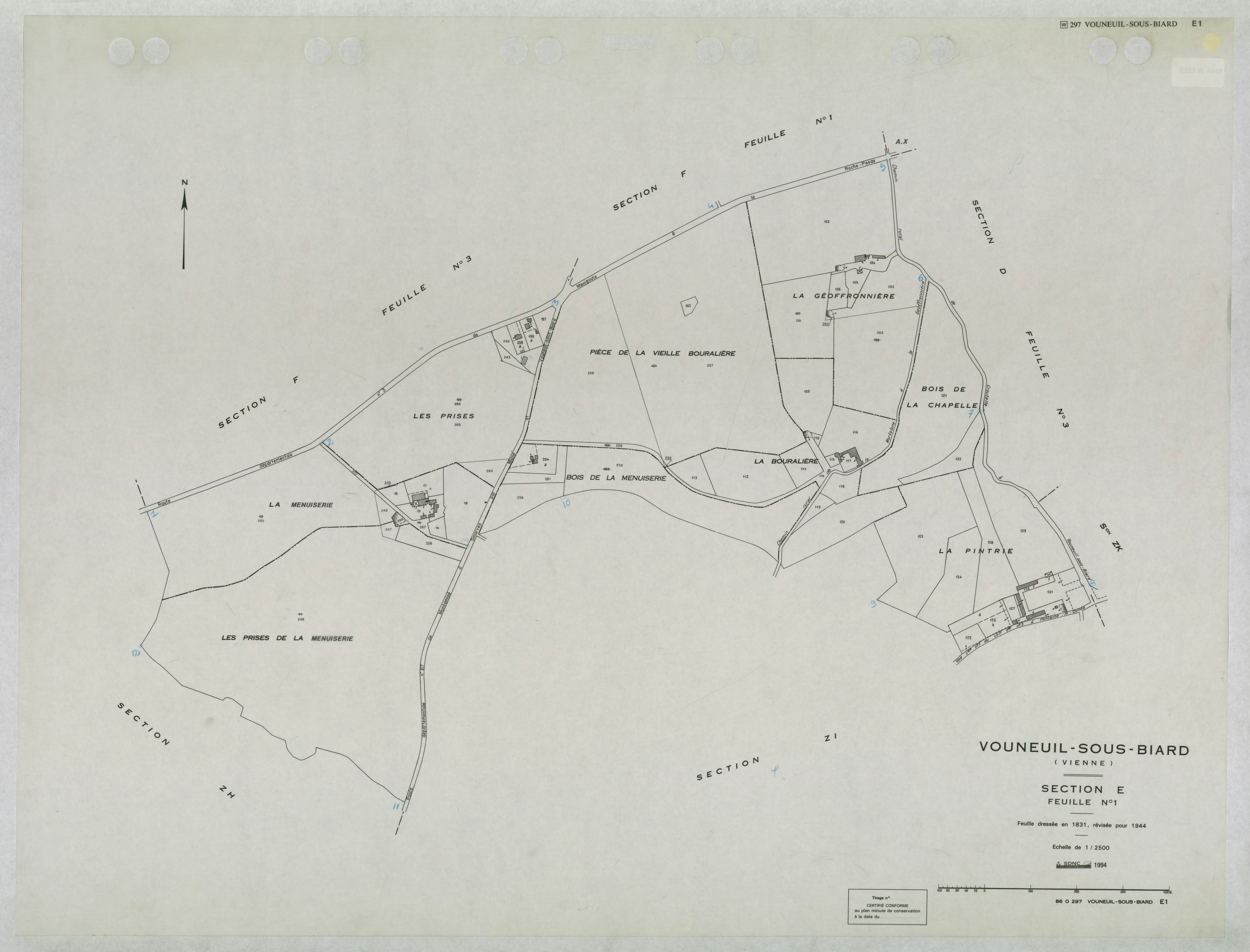 Vouneuil-sous-Biard - FRAD086_cadastre Plans mis à jour 