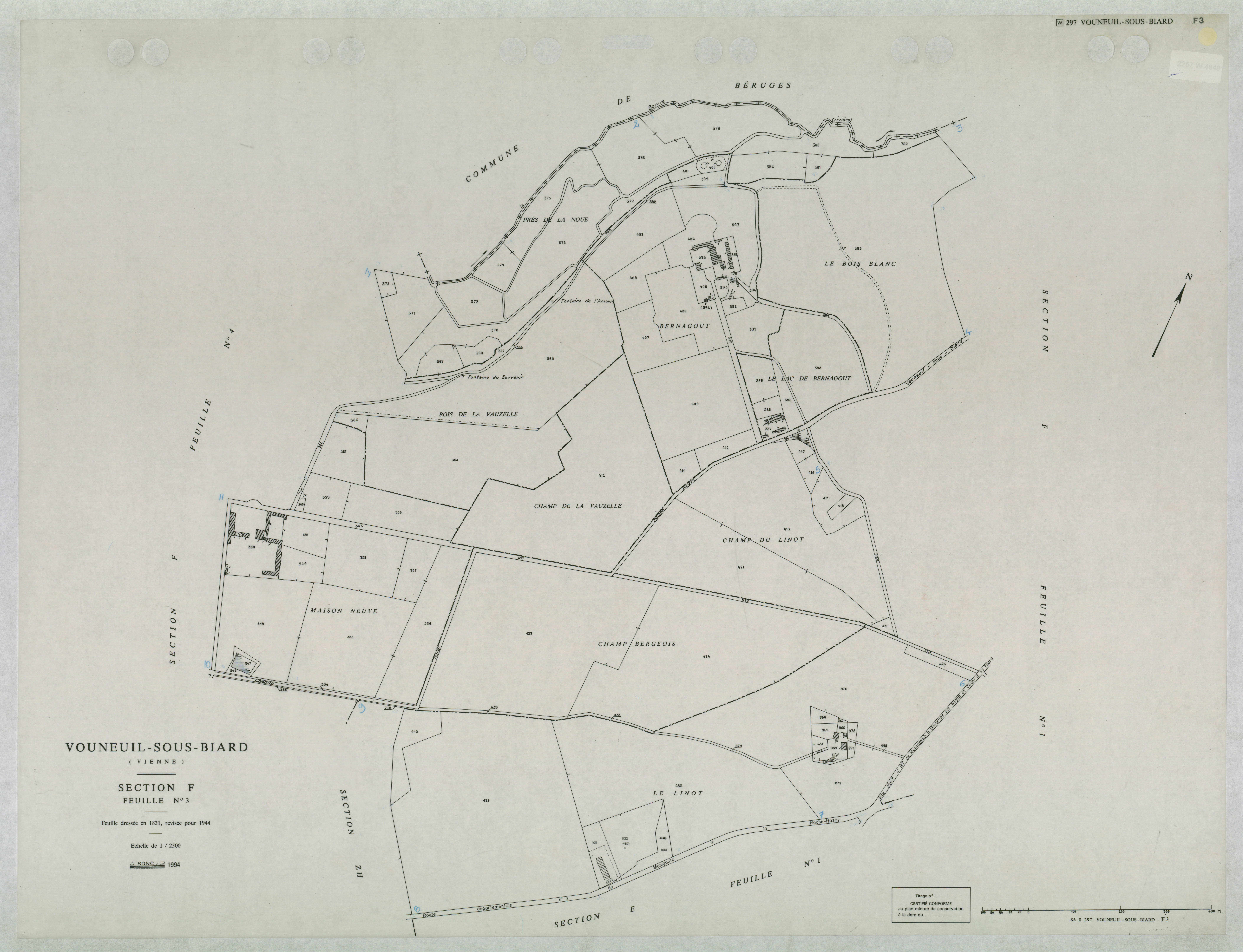Vouneuil-sous-Biard - FRAD086_cadastre Plans mis à jour 