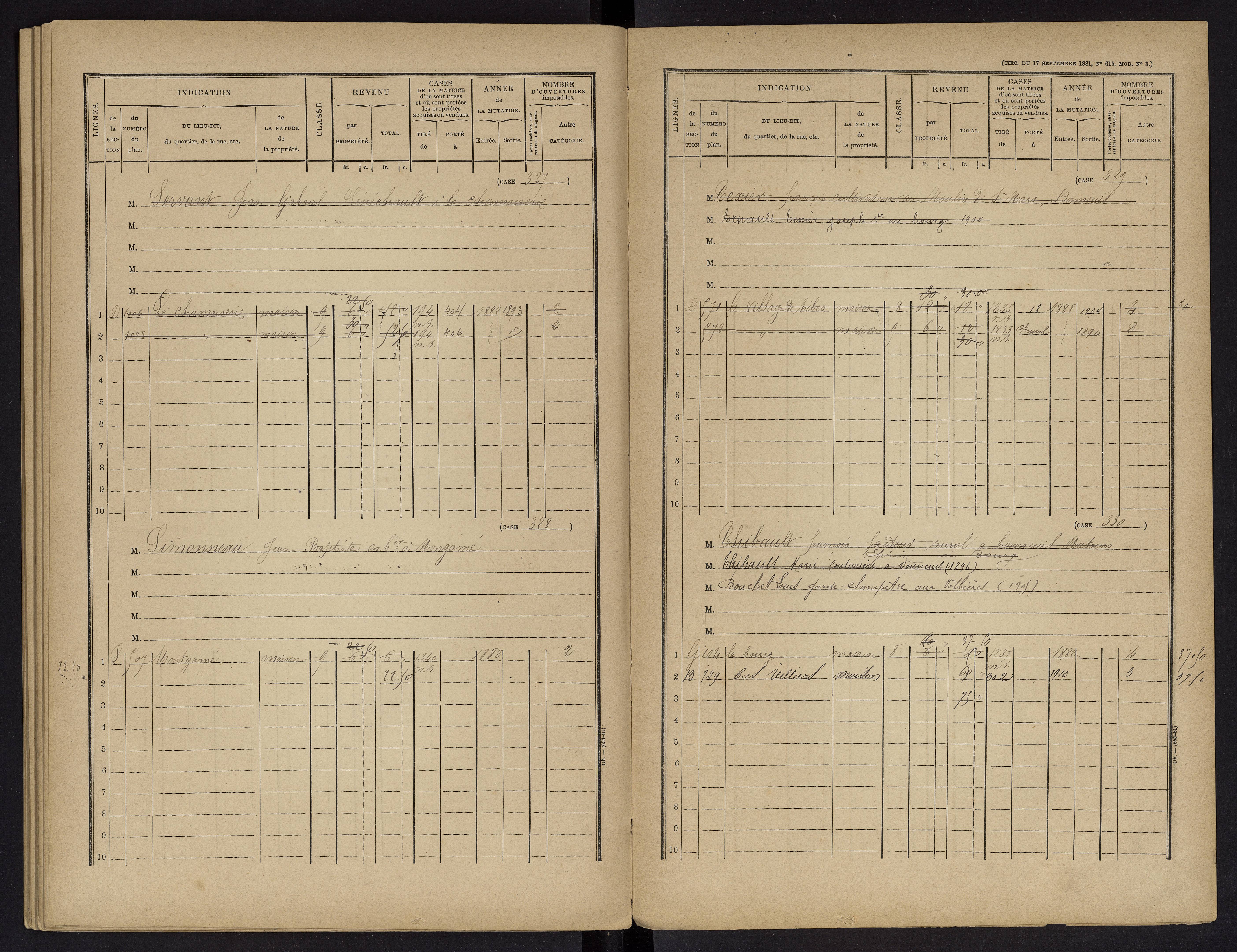 Vouneuil-sur-Vienne - FRAD086_cadastre Cases 1-479. 