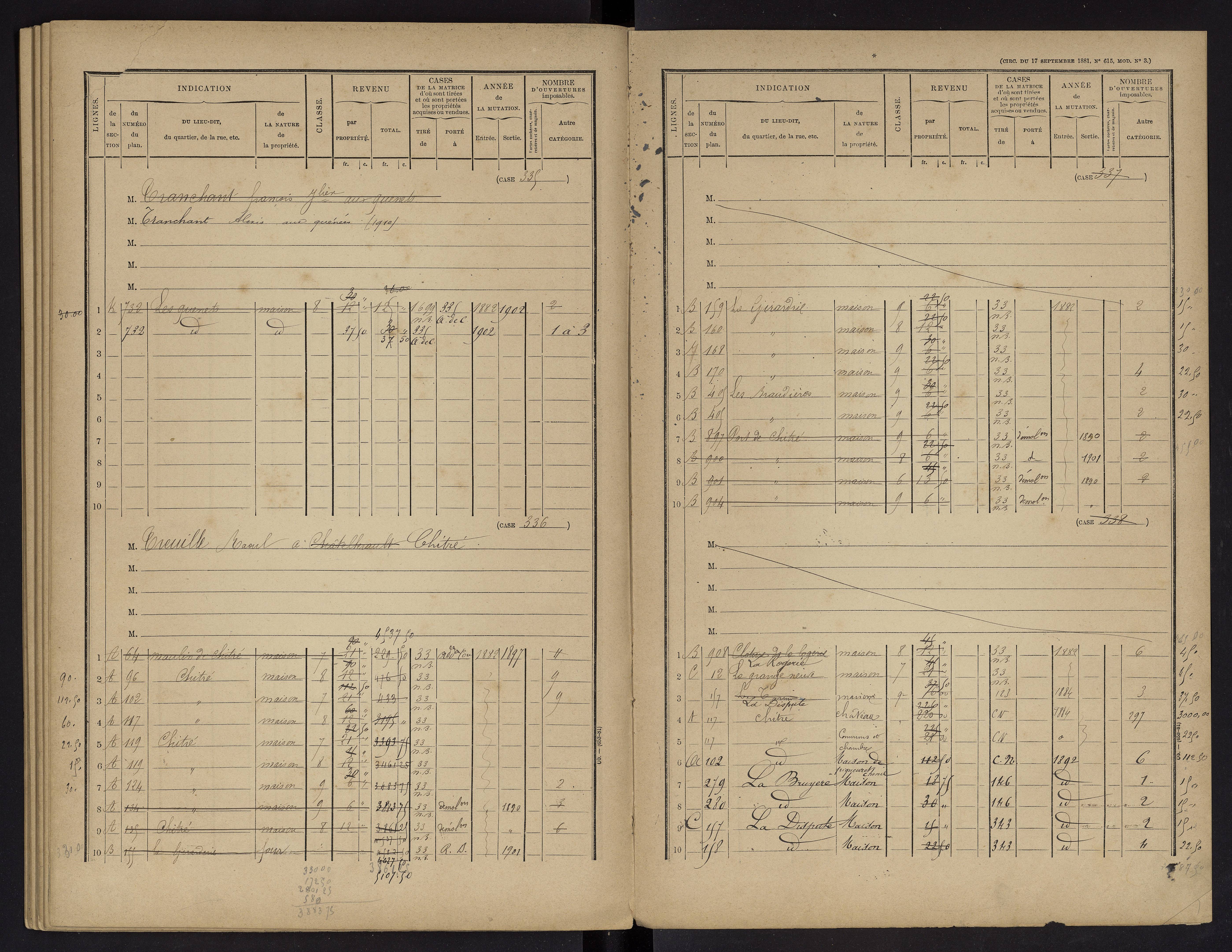 Vouneuil-sur-Vienne - FRAD086_cadastre Cases 1-479. 