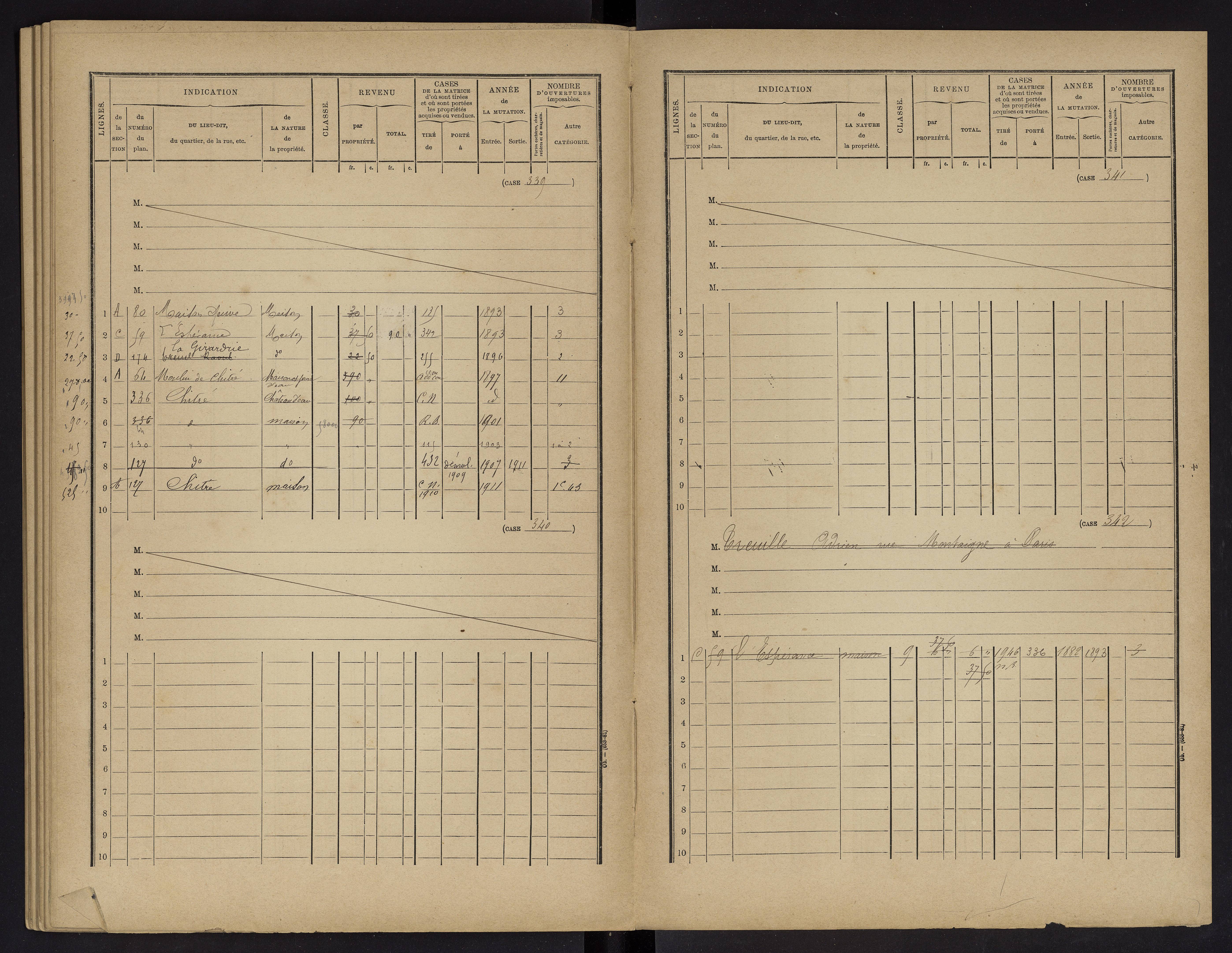 Vouneuil-sur-Vienne - FRAD086_cadastre Cases 1-479. 