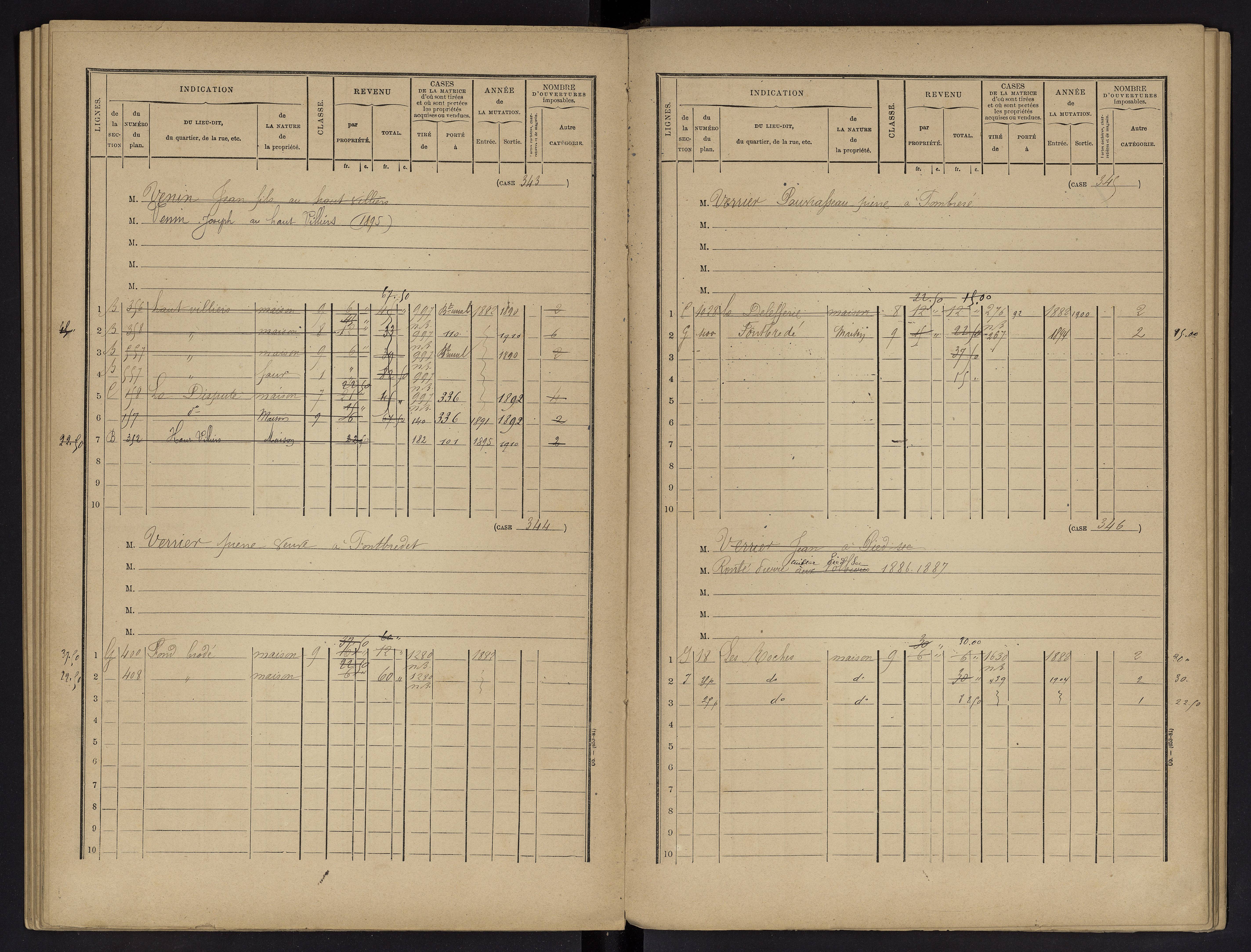 Vouneuil-sur-Vienne - FRAD086_cadastre Cases 1-479. 