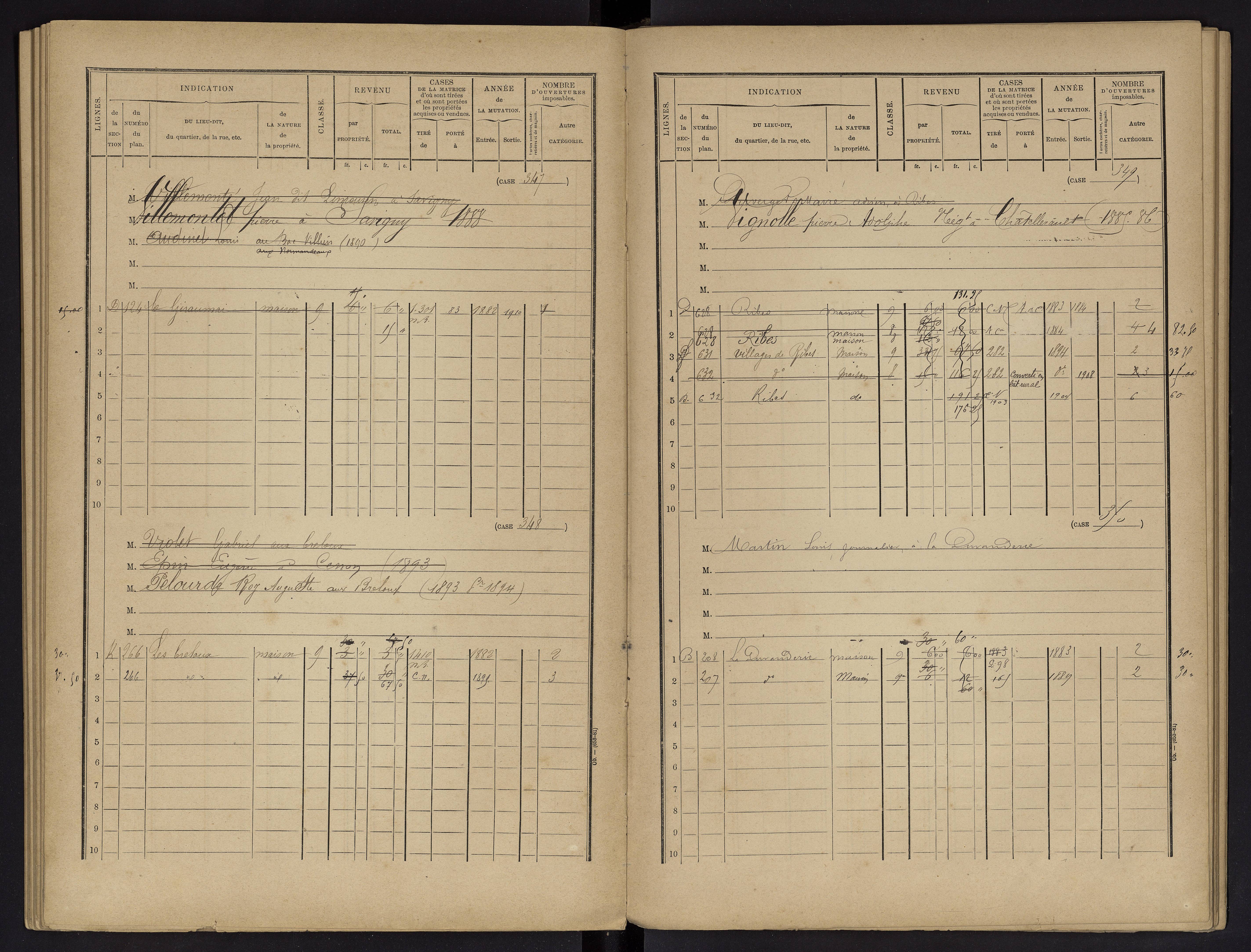 Vouneuil-sur-Vienne - FRAD086_cadastre Cases 1-479. 
