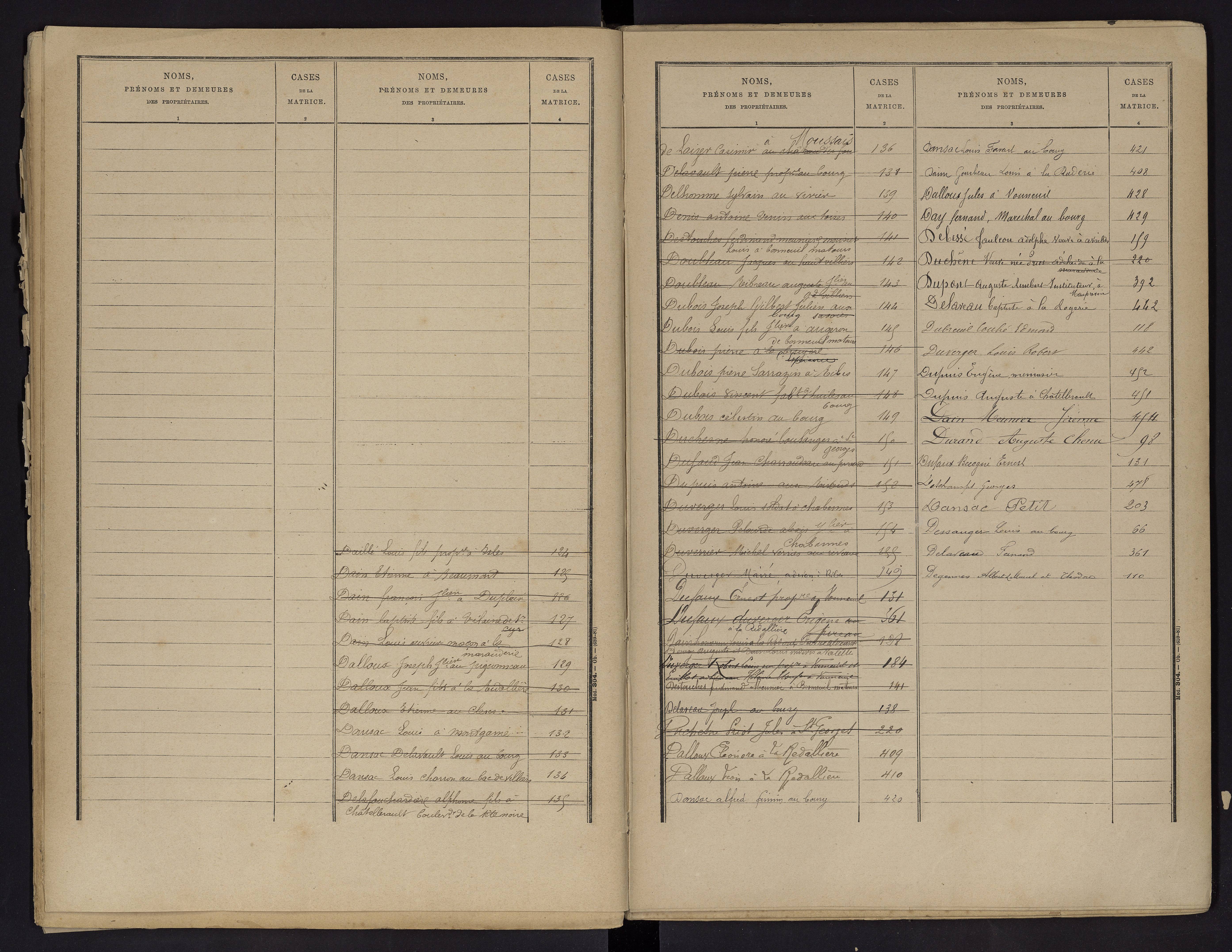 Vouneuil-sur-Vienne - FRAD086_cadastre Cases 1-479. 