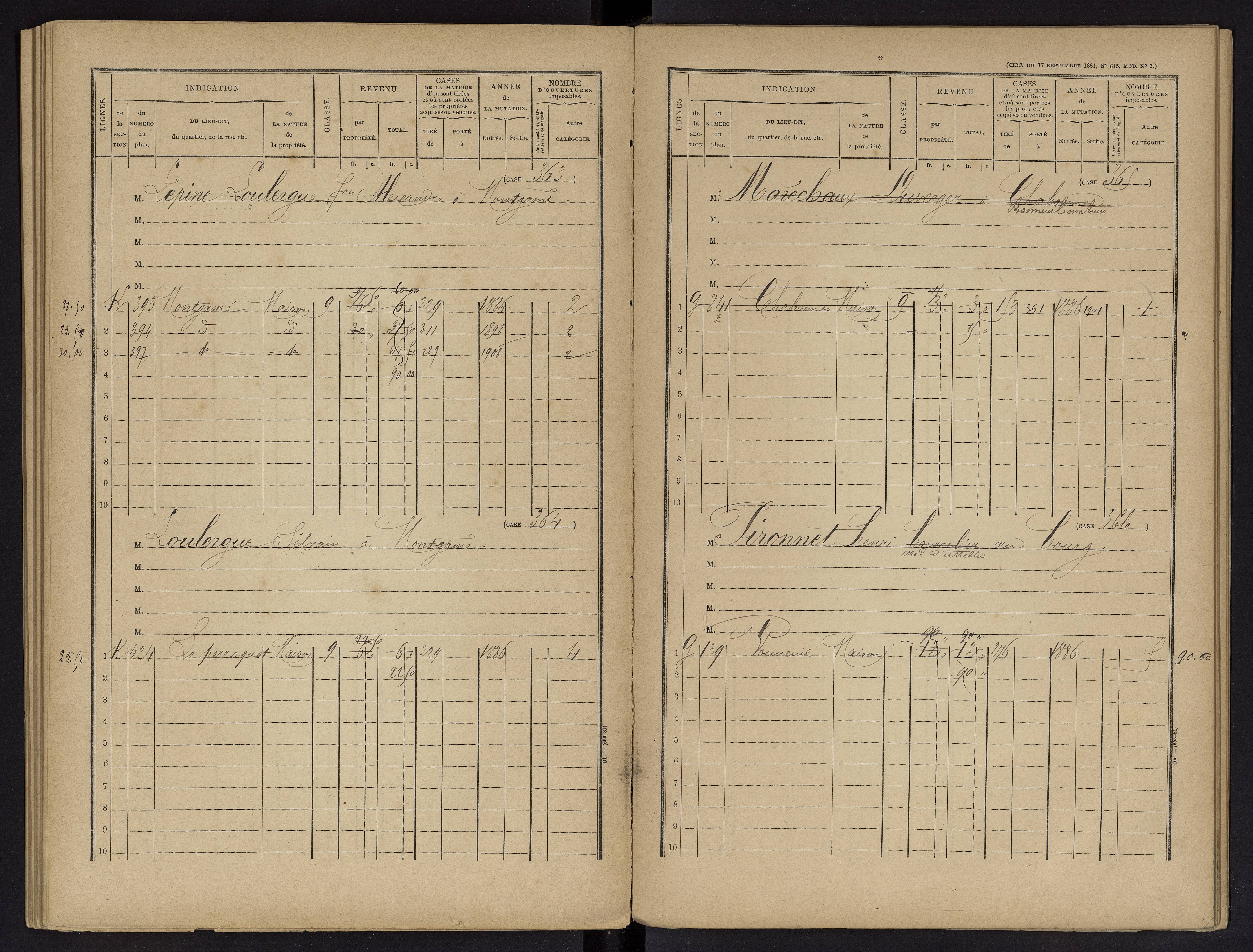 Vouneuil-sur-Vienne - FRAD086_cadastre Cases 1-479. 