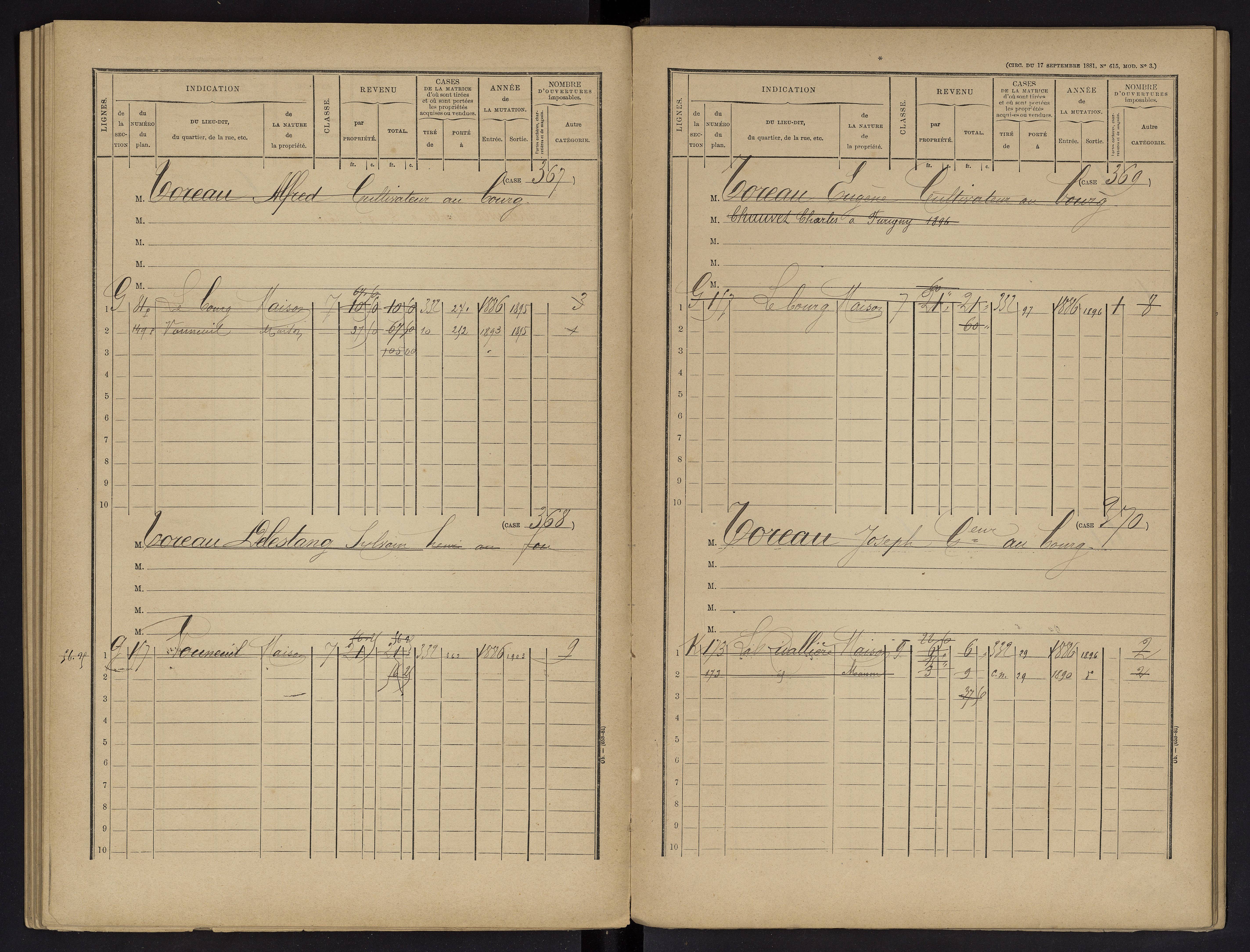 Vouneuil-sur-Vienne - FRAD086_cadastre Cases 1-479. 