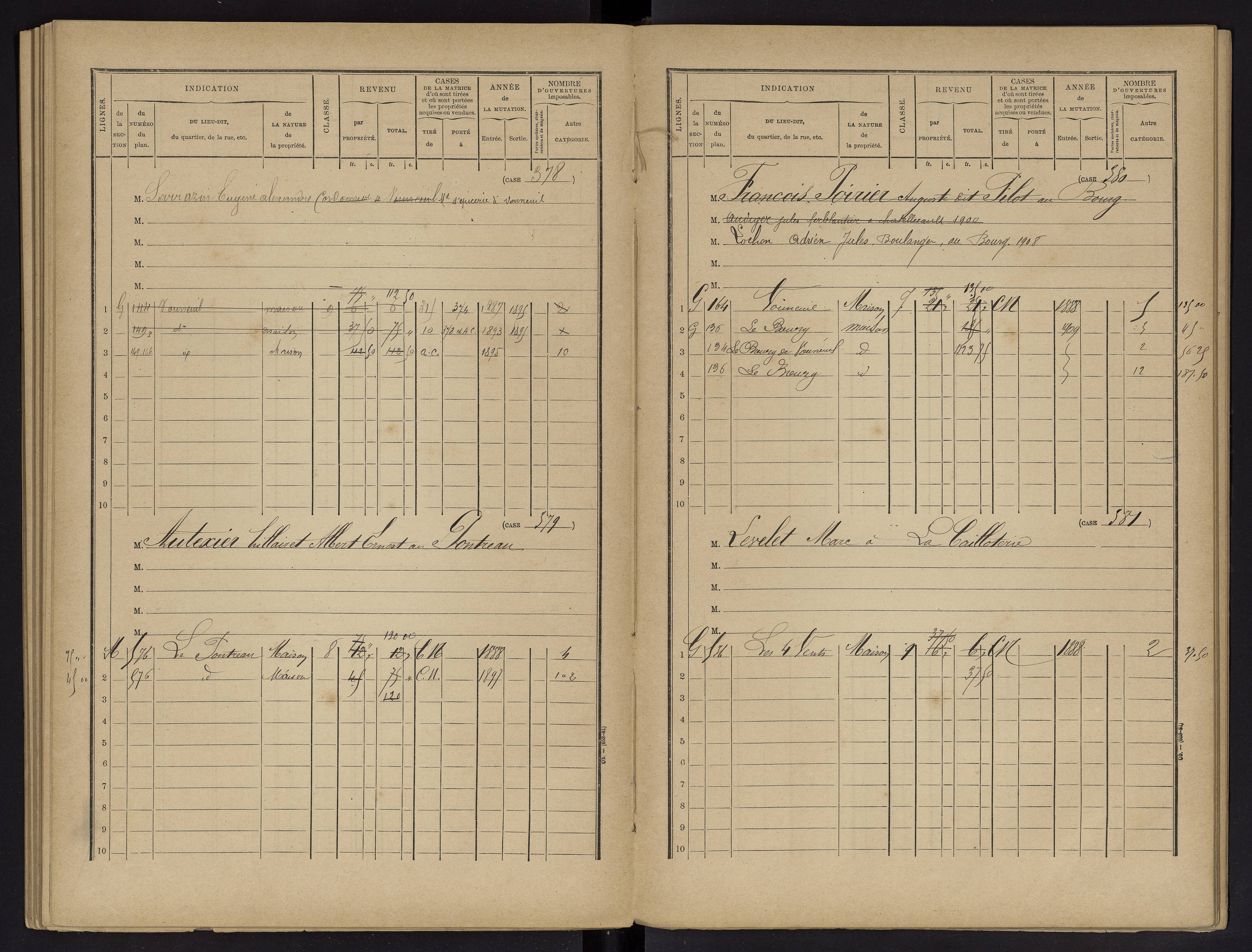 Vouneuil-sur-Vienne - FRAD086_cadastre Cases 1-479. 