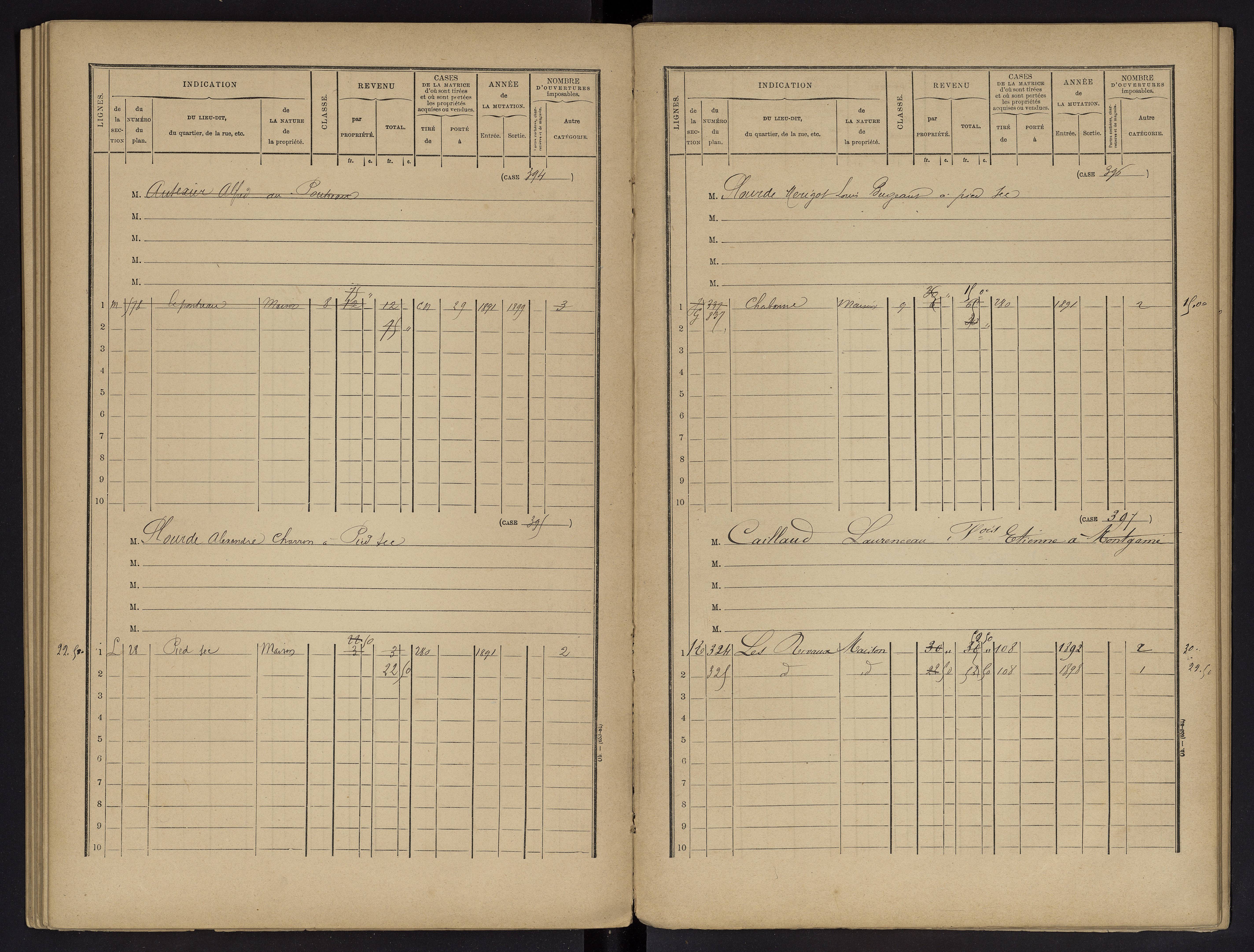 Vouneuil-sur-Vienne - FRAD086_cadastre Cases 1-479. 