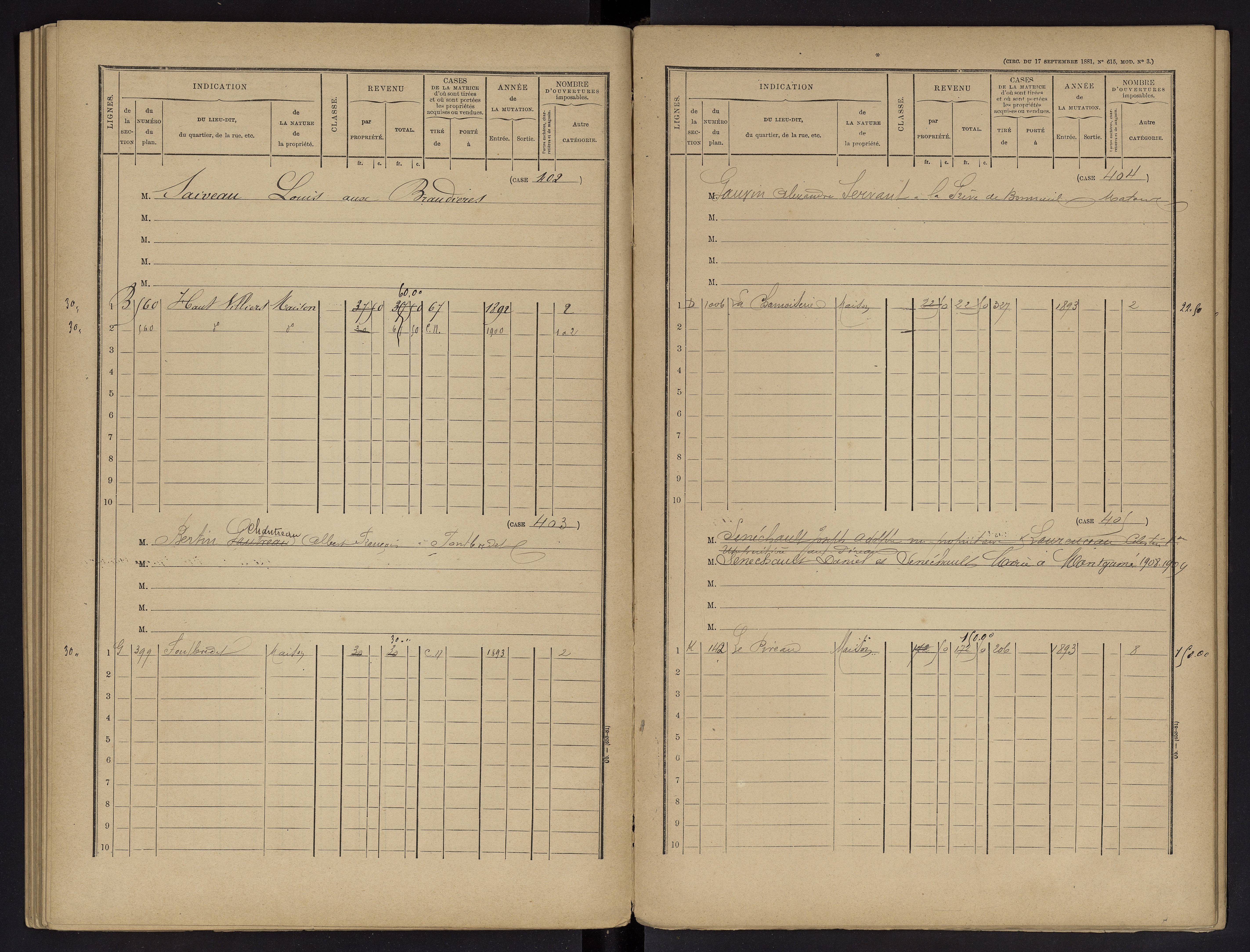 Vouneuil-sur-Vienne - FRAD086_cadastre Cases 1-479. 